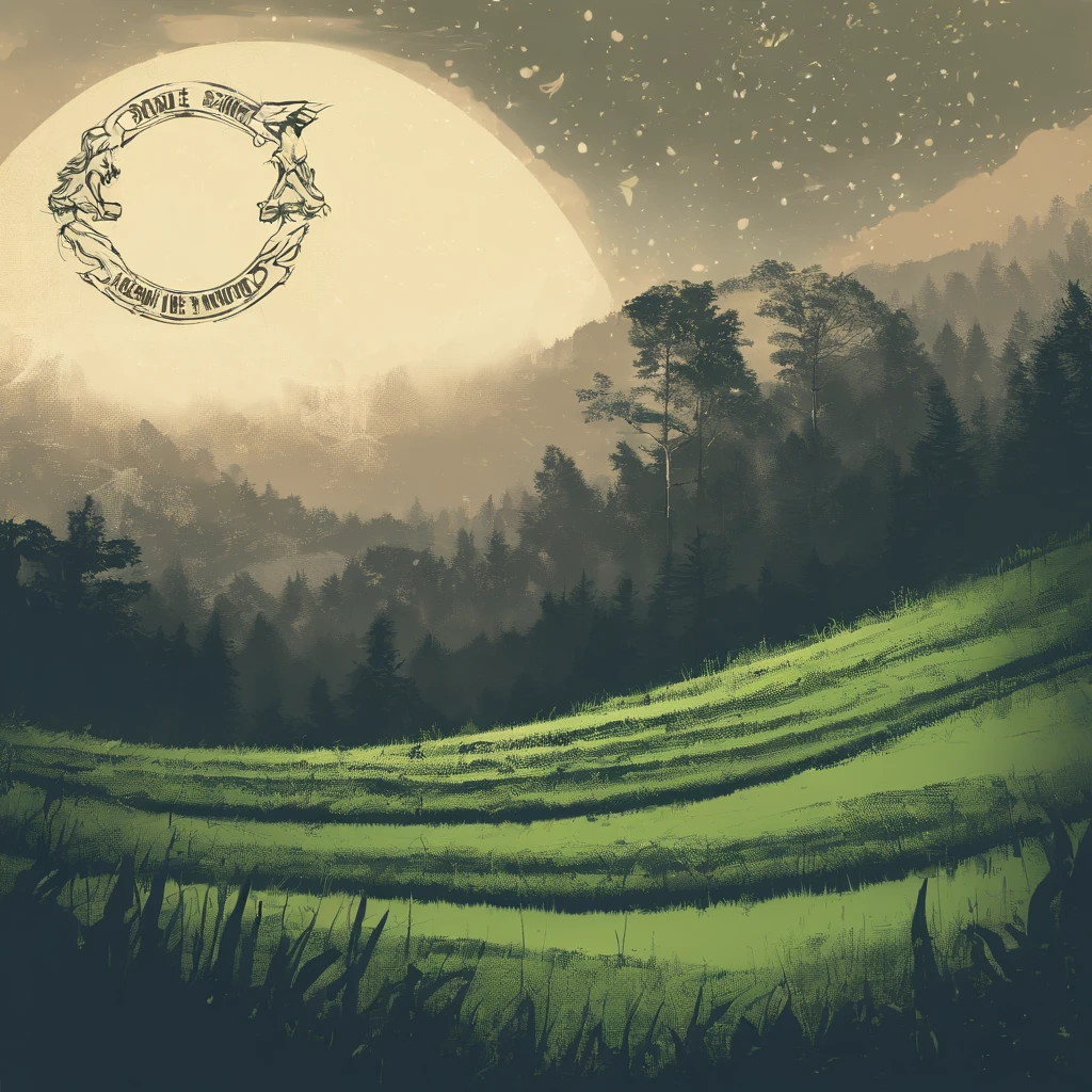 Please create a logo image with a dark background. The main name, 'Equipe 10', should be written in a light color, with the phrase having a texture that resembles an agricultural field in the same color as the letter. This writing must be centered on the image. Just below the name, place the slogan 'Juntos Somos X!' also in a light color, but without the texture. The writing must be surrounded by a green circle that, at the bottom, turns into a tree leaf.