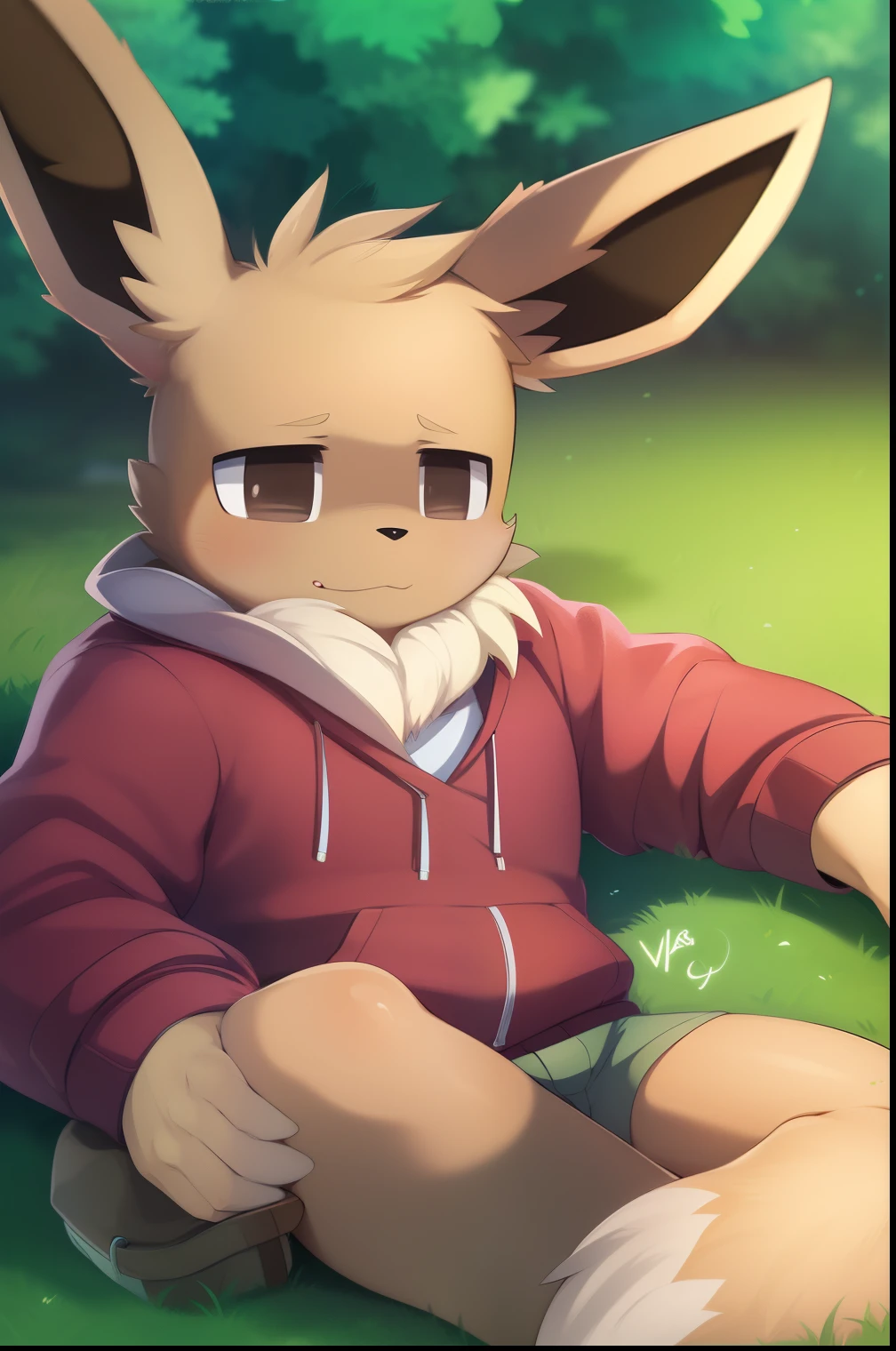 anime - style image of a young male, a pokemon character, detailed fanart, eevee, high quality fanart, commission for high res, mika pikazo, pokemon art style, official art, inspired by Kanbun Master, realistic anime artstyle, highly detailed exquisite fanart, blender eevee render, official fanart, soft shading, casually dressed