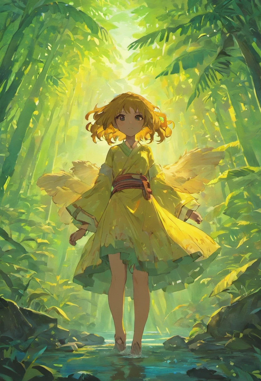 incorporate significant Brazilian cultural elements into a cover inspired by the style of artist Lemi Ghariokwu. The cover should feature vibrant colors and depict a scene of an Afro-Brazilian village with the sun rising amidst tropical forests and mountains. Apply a grunge style with aged textures to achieve an authentic effect