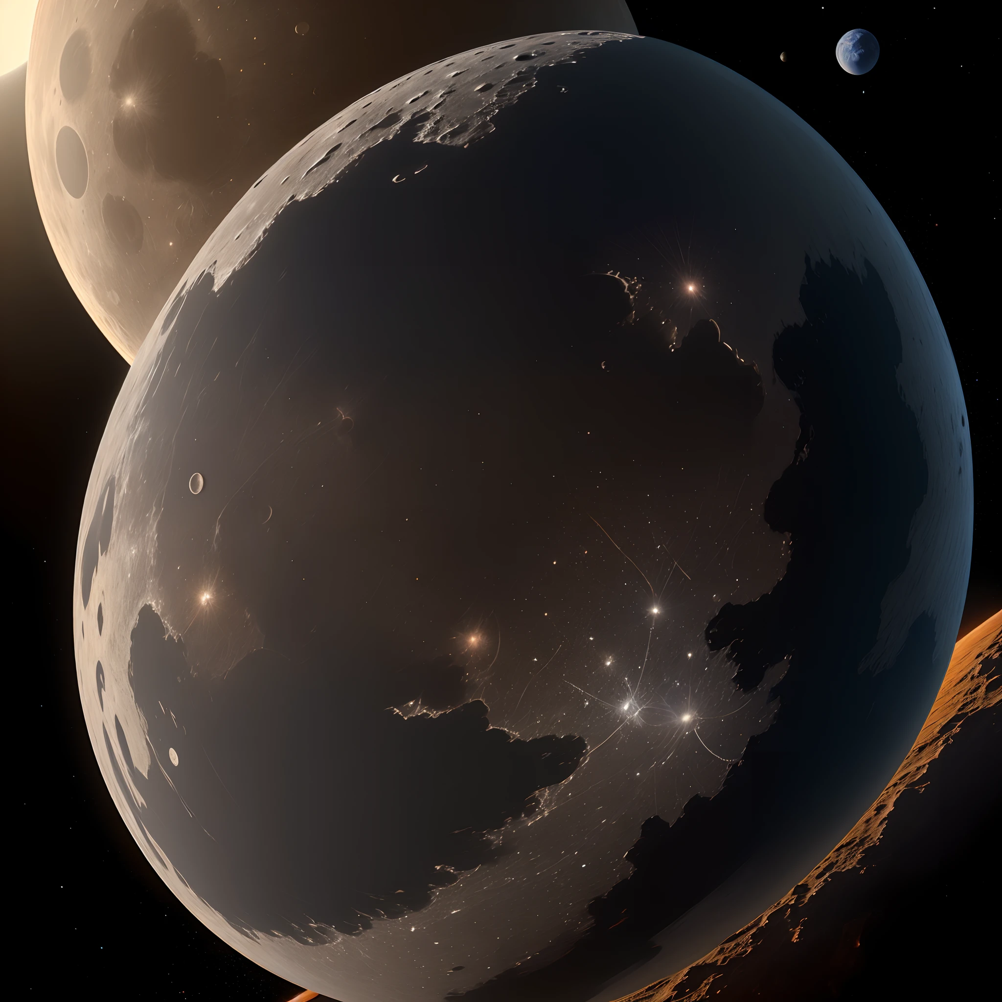Space War Outer Space Moon Surface Realistic Earth in the Distance