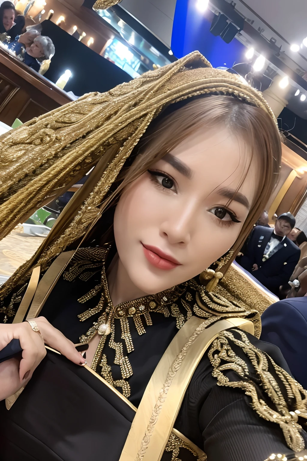 A group of wealthy people from all over the world attending an auction., , masterpiece, official art, 8k, best quality, highly detailed, exquisite facial features, perfect face, shiny skin, , 1 group of wealthy people:1.2, attending, auction:1.2.