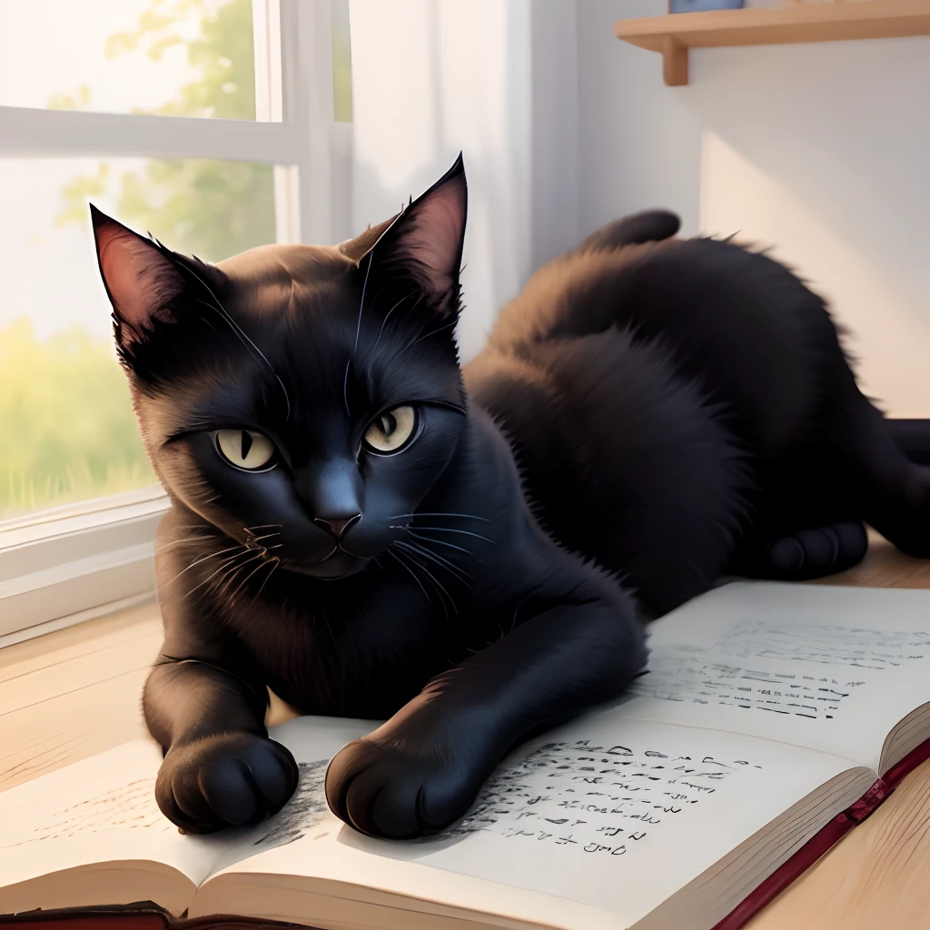 Black cat drawn with the word black cat