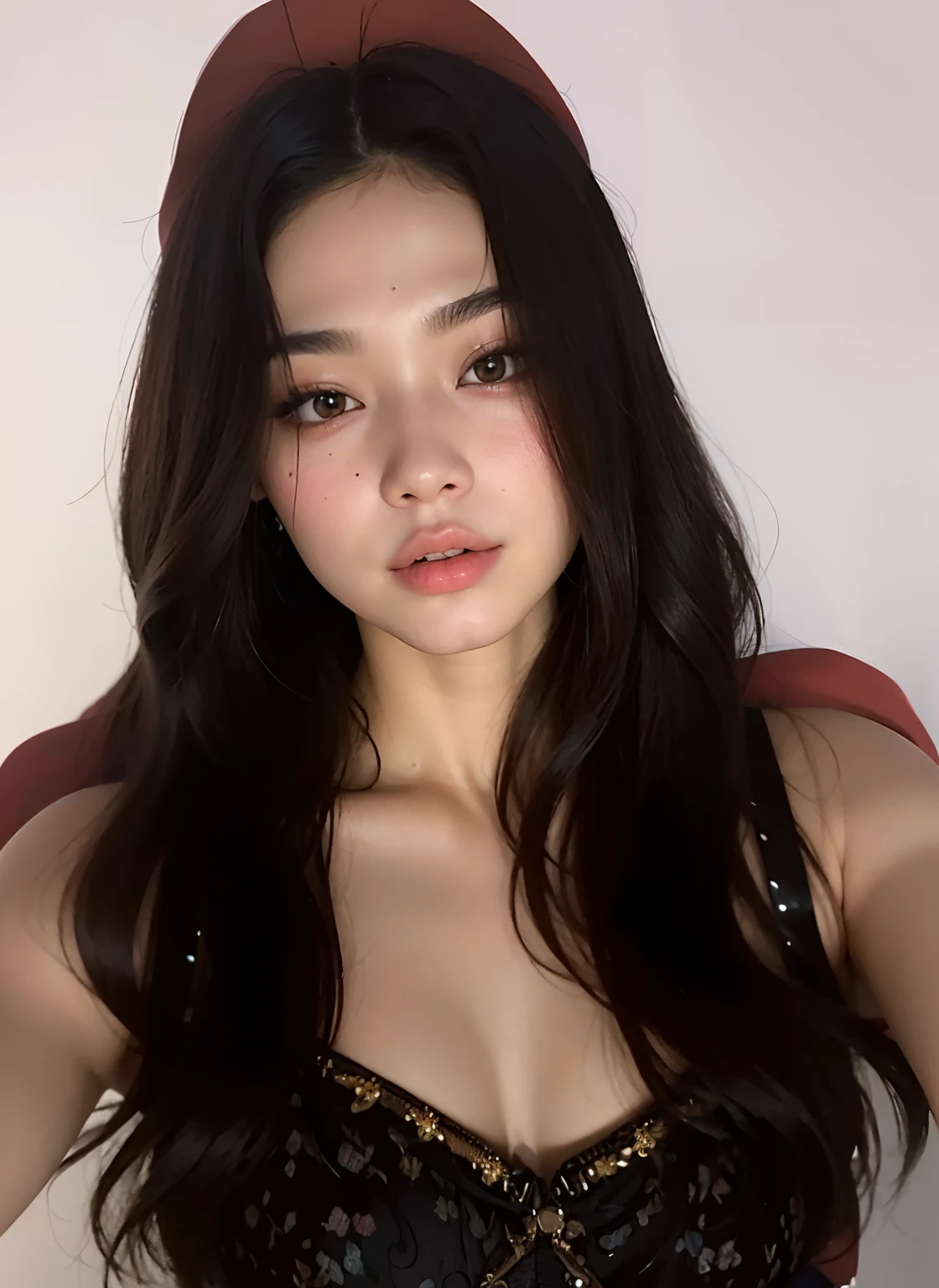 um close up de uma mulher com longos cabelos pretos usando um vestido preto, jennie blackpink, gorgeous chinese model, an Asian woman, Beautiful Asian girl, Asian girl, Asian girl with long hair, Beautiful Asian woman, Retrato Sophie Mudd, basia tran |, Mai Anh Tran, Asian face, Asian women, a young asian woman, imagem vazada, Xision Wu