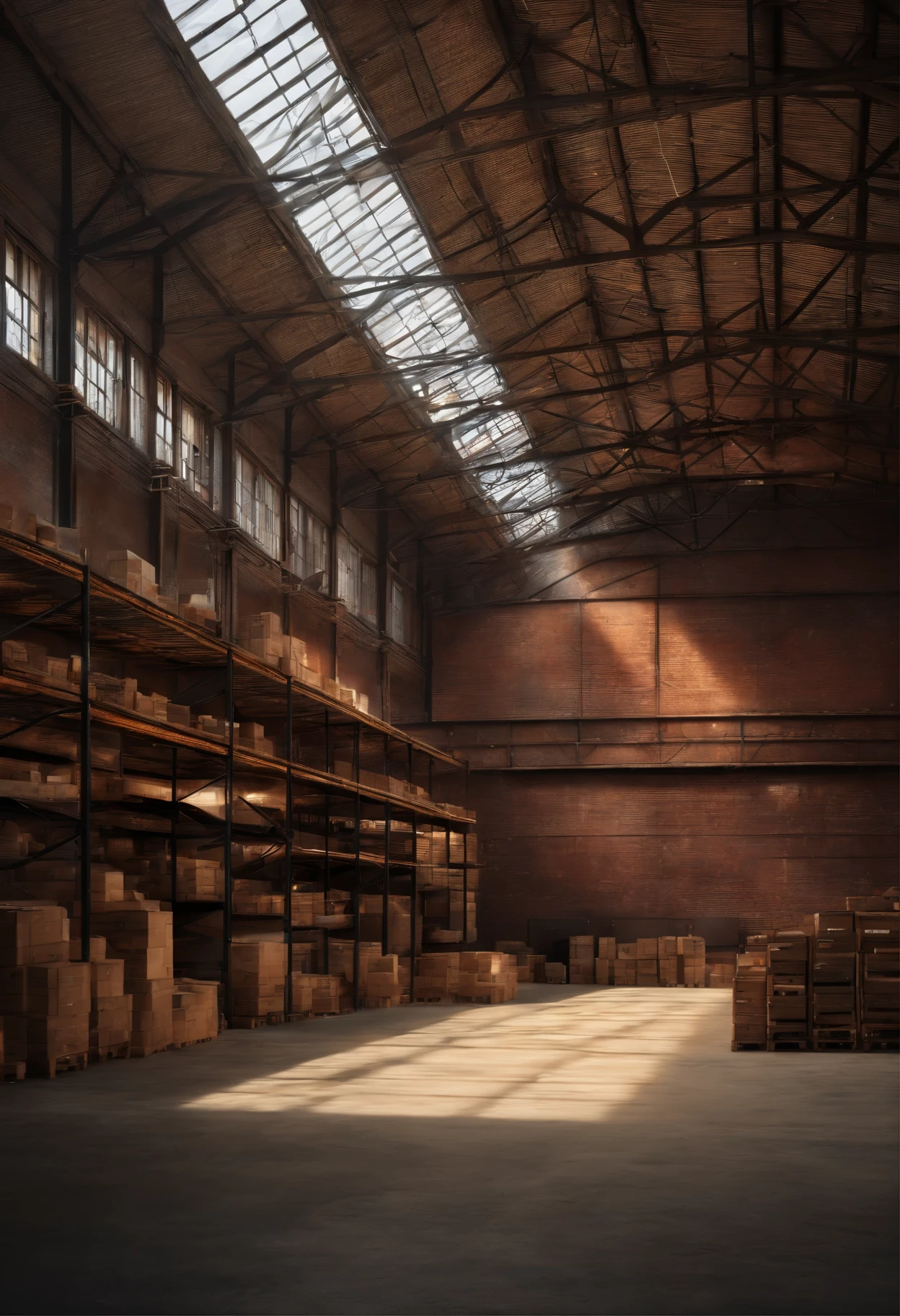 a warehouse, realistic image ar 9:16