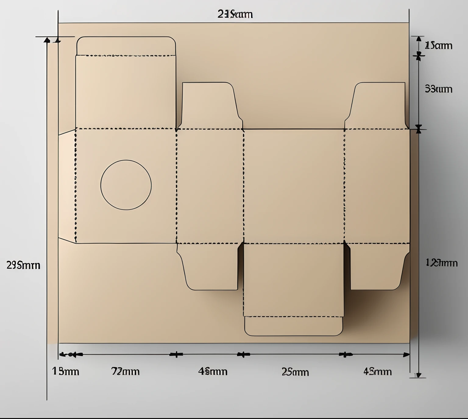 Drawings of a box,The box was cut out of a hole,There is a hole in the middle, template, template layout, 2D, 2 d, orthographic front view, Card templates, Template table, whole figure, Horizontal, Horizontal, Orthographic projection, box, Diagram, vertical orientation, loopy, 4 dimensions, Package cover, non-pleated section, readable diagram,Mooncake packaging