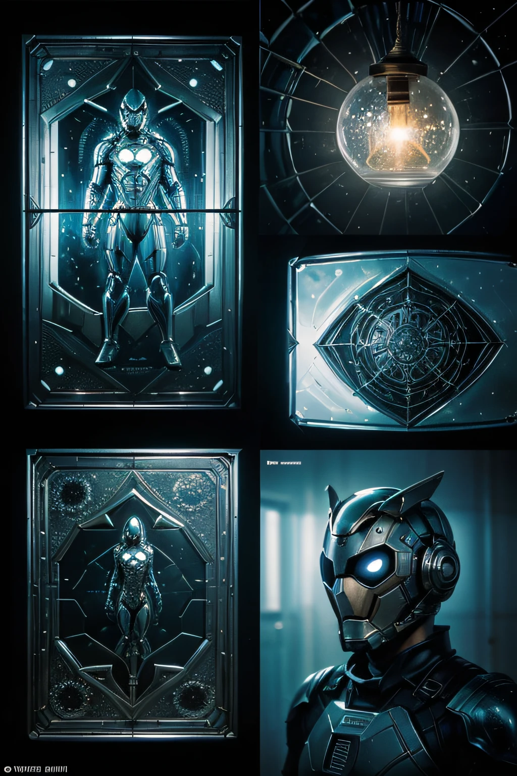 Science fiction comics, manga book, Comic storyboard: 1.8, Comics_layout, Super soldiers around the world join forces to save the planet", Metal armor, fantasy, Ethereal, (isolation: 1.1), (glaze: 1.1), (reflective light: 1.2), glass, polygon, Ultra detailed, Intricate, oil on the canvas, Dry brush, (surrealism: 1.1), (Disturbing: 1.1), Enhanced detail., 32K ,Ultra HD, Comics-like panel layout, Voice balloons, English text, Hand drawn audio stickers used in comics.