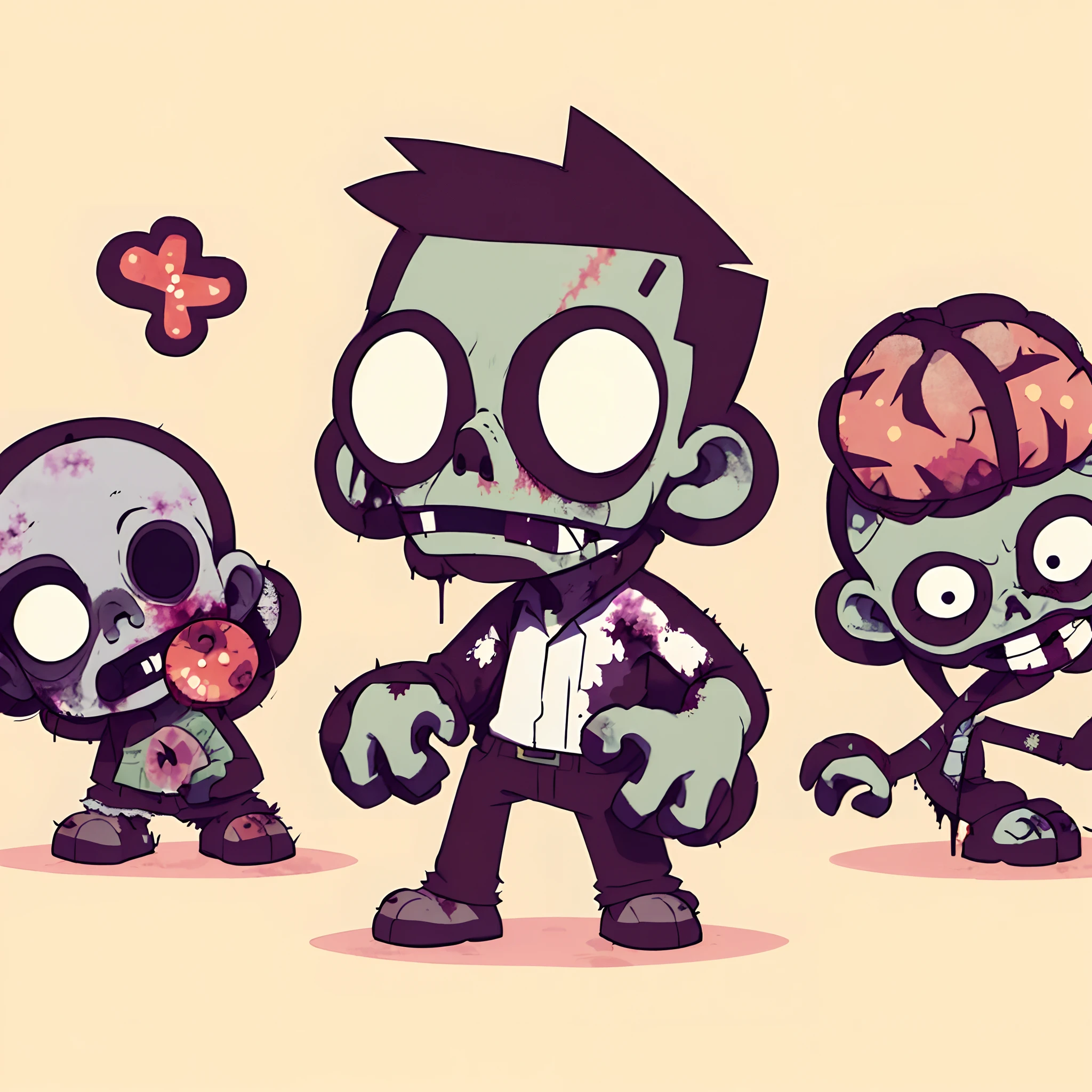 cartoon zombie family with brain and brain in hands, zombies, zombies attack, zombie's, horde of zombies, zombie horde, zombie, zombie everywhere, zombies in the streets, zombified, zombies apocalipsis, man mutating to zombie, zombie ghouls, desolate with zombies, zombie in horror concept art, violent zombie dance, evil zombie, brains