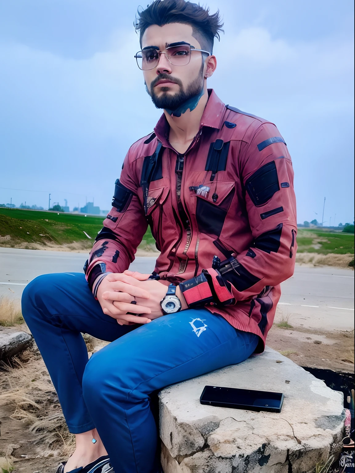 Change background cyberpunk handsome boy, realistic face, 8k, ultra realistic