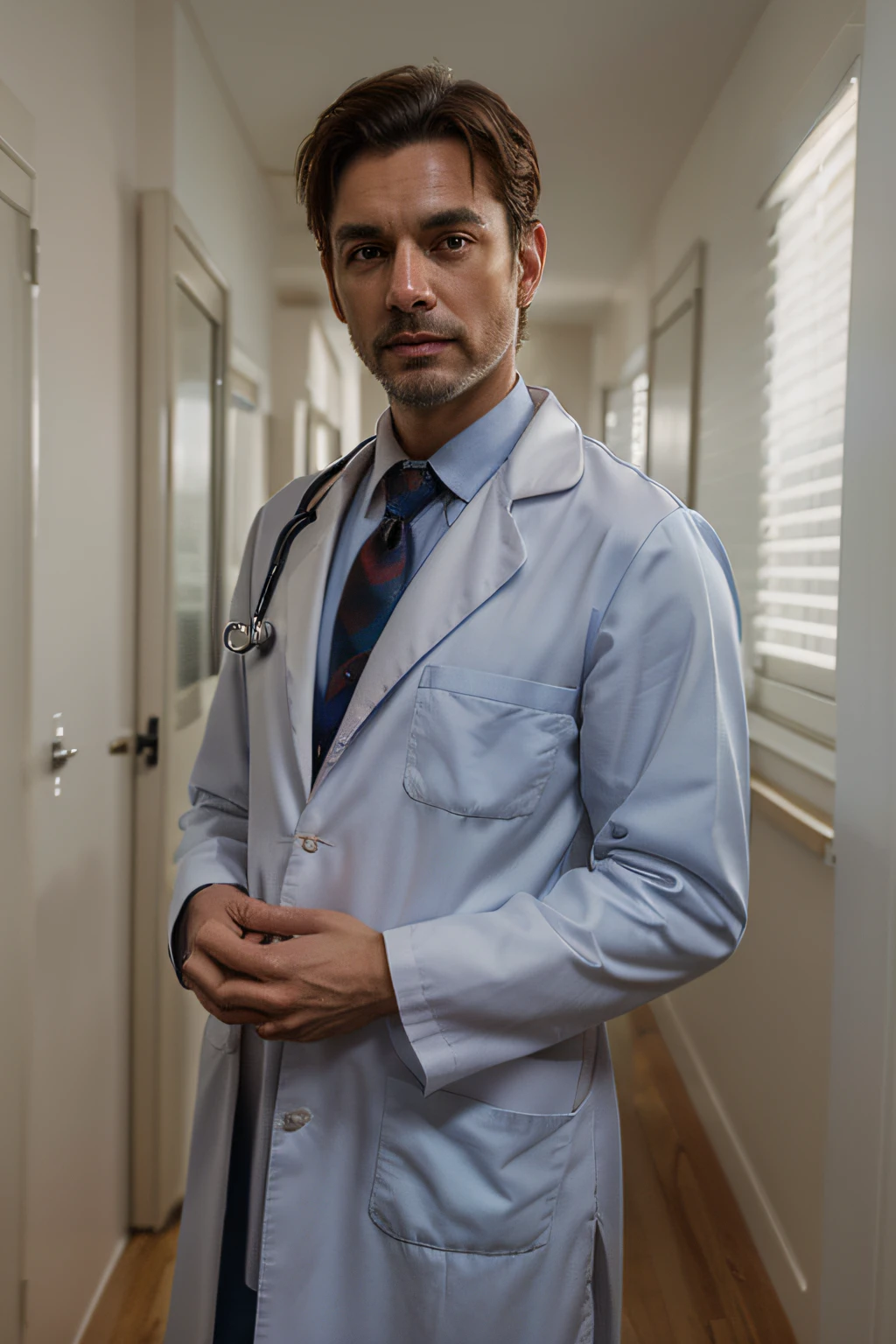 Realistic image of a doctor ( HOMEM) 35 ANOS BEM VESTIDO