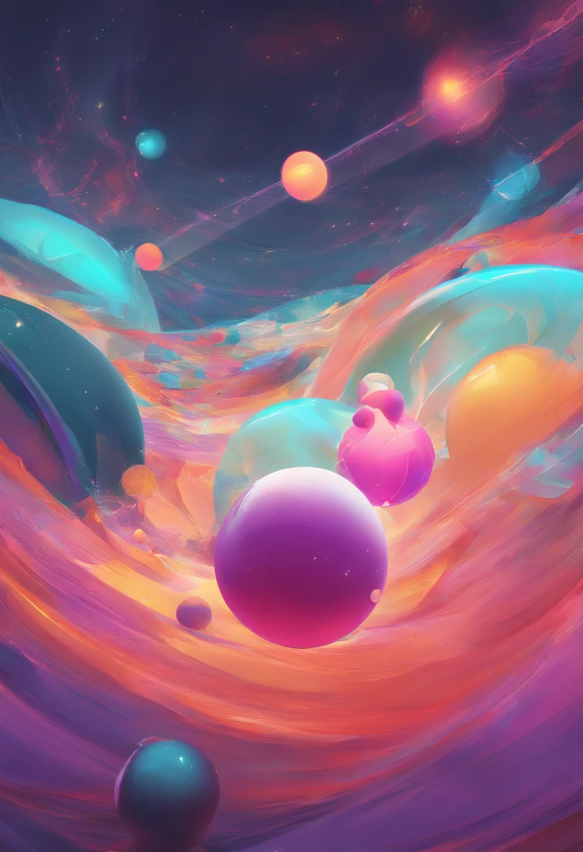 Liquid Ball、2Two spheres overlap、Colorful edges、beatiful lights