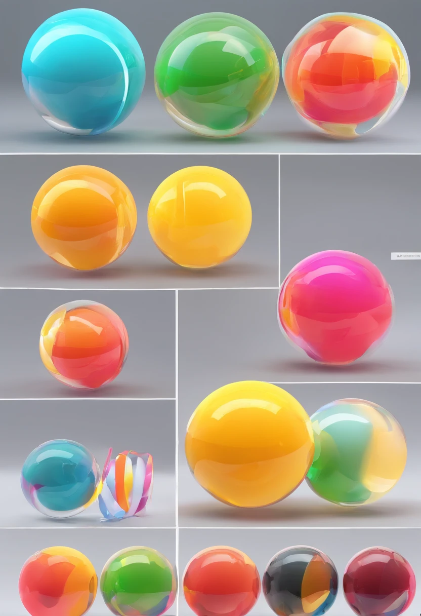 Liquid Ball、2Two spheres overlap、Colorful edges、beatiful lights
