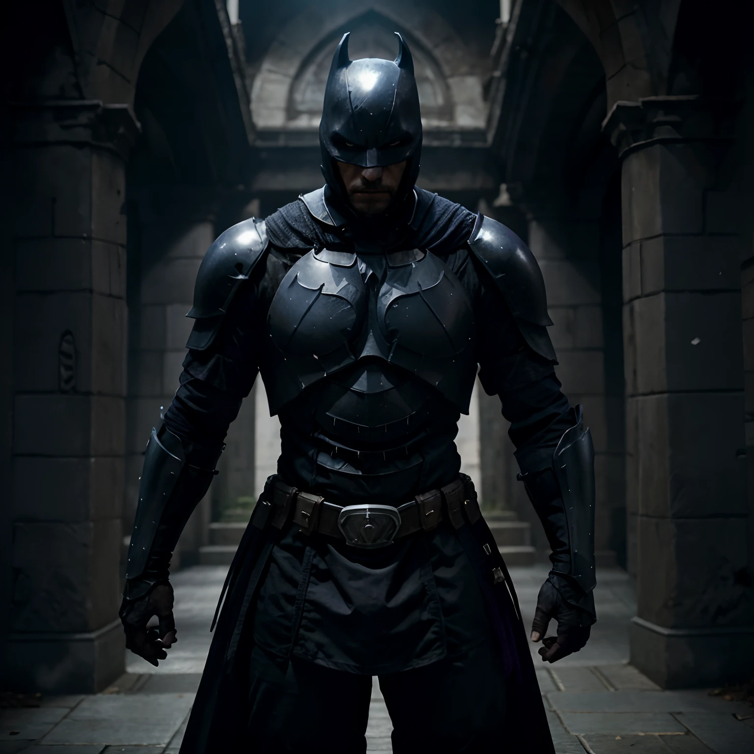 Dark Knight full armor The whole is purple tone. male people Warrior of Sorrow Great sword Lonely high the golden ratio Best Quality near future Ruined scenery