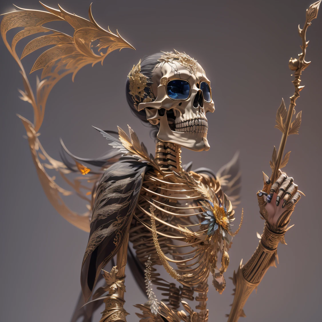 32K squat(tmasterpiece,k hd,hyper HD,32K)Burgundy pink double ponytail(((Wear thick gold-framed reflective sunglasses))),The Silver Skull Jewelry District in the backstreets,Indigo Skull King ,Skeleton protector (The skeleton is realistic:1.4),Skull pattern robe,Silver silk skull flower ornaments,Petals flutter,Colored linen ball head,Hold your head high,Be proud,The nostrils look at people, A high resolution, the detail, RAW photogr, Sharp Re, Nikon D850 Film Stock Photo by Jefferies Lee 4 Kodak Portra 400 Camera F1.6 shots, Rich colors, ultra-realistic vivid textures, Dramatic lighting, Unreal Engine Art Station Trend, cinestir 800,Hold your head high,Be proud,The nostrils look at people,Tsundere,Petals flutter,Petals flutter,Sprinkle with gold dust,Fluttering,Impeccable,( reasonable design, Clear lines, High sharpness,Best quality, Very detailed skeleton, The skeleton of a masterpiece, offcial art, movie light effect, 4K skeleton(((Wear thick gold-framed reflective sunglasses)))Transparent wings,(baton)(Baton in hand)(Giant stick)baton,