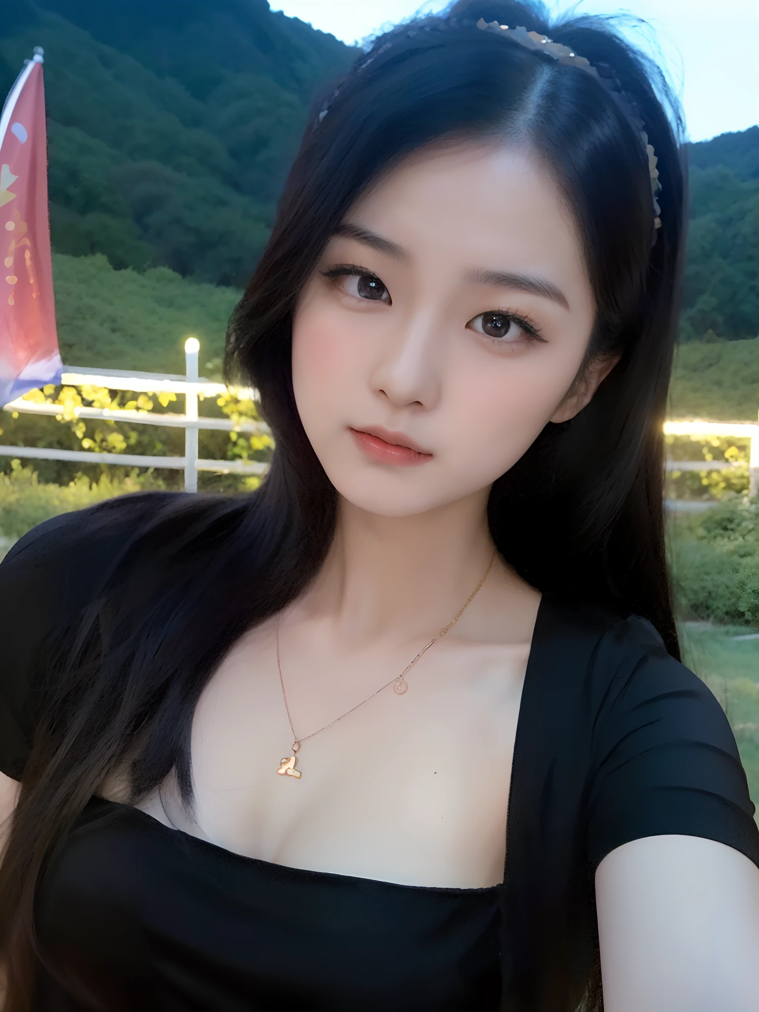 arafed asian woman with a black dress posing for a picture, Korean girl, Chinese girl, xintong chen, xision wu, 2 2 years old, wenfei ye, 18 years old, Asian girl, Li Zixin, 2 3 years old, 2 7 years old, young cute wan asian face, zmonzheng, 21 years old