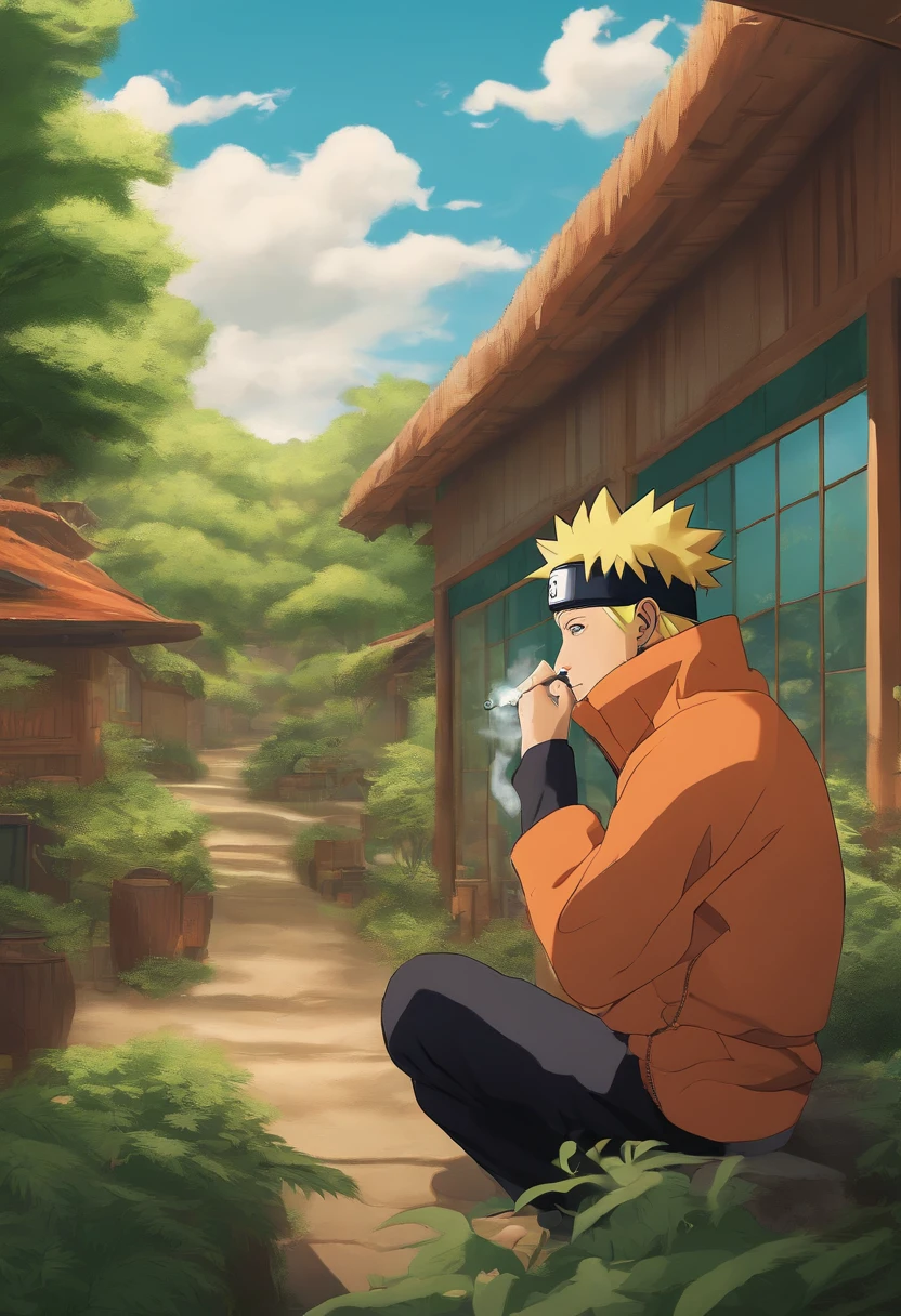 Naruto smoking weed outside