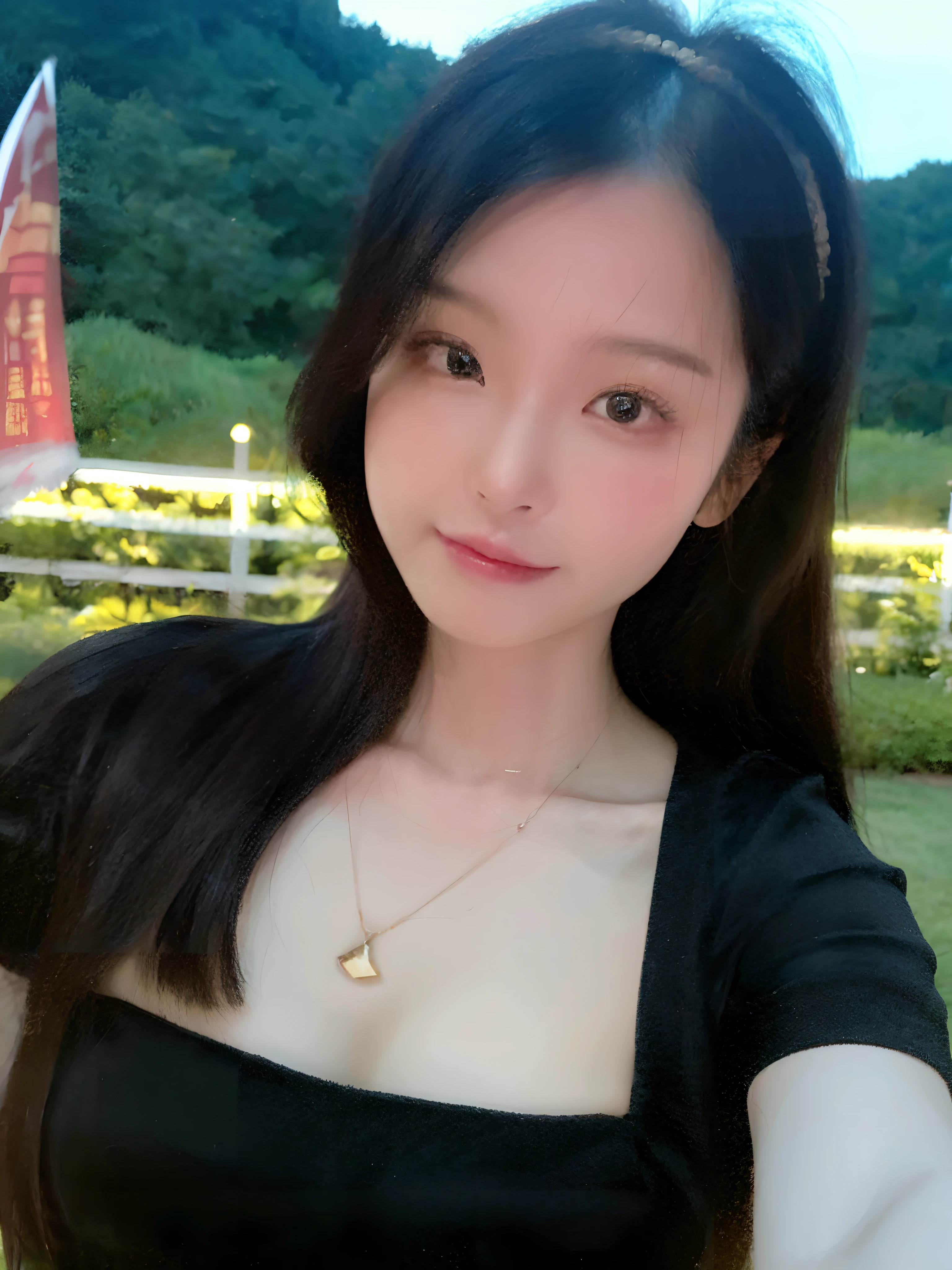 arafed asian woman with a black dress posing for a picture, Korean girl, Chinese girl, xintong chen, xision wu, 2 2 years old, wenfei ye, 18 years old, Asian girl, Li Zixin, 2 3 years old, 2 7 years old, young cute wan asian face, zmonzheng, 21 years old