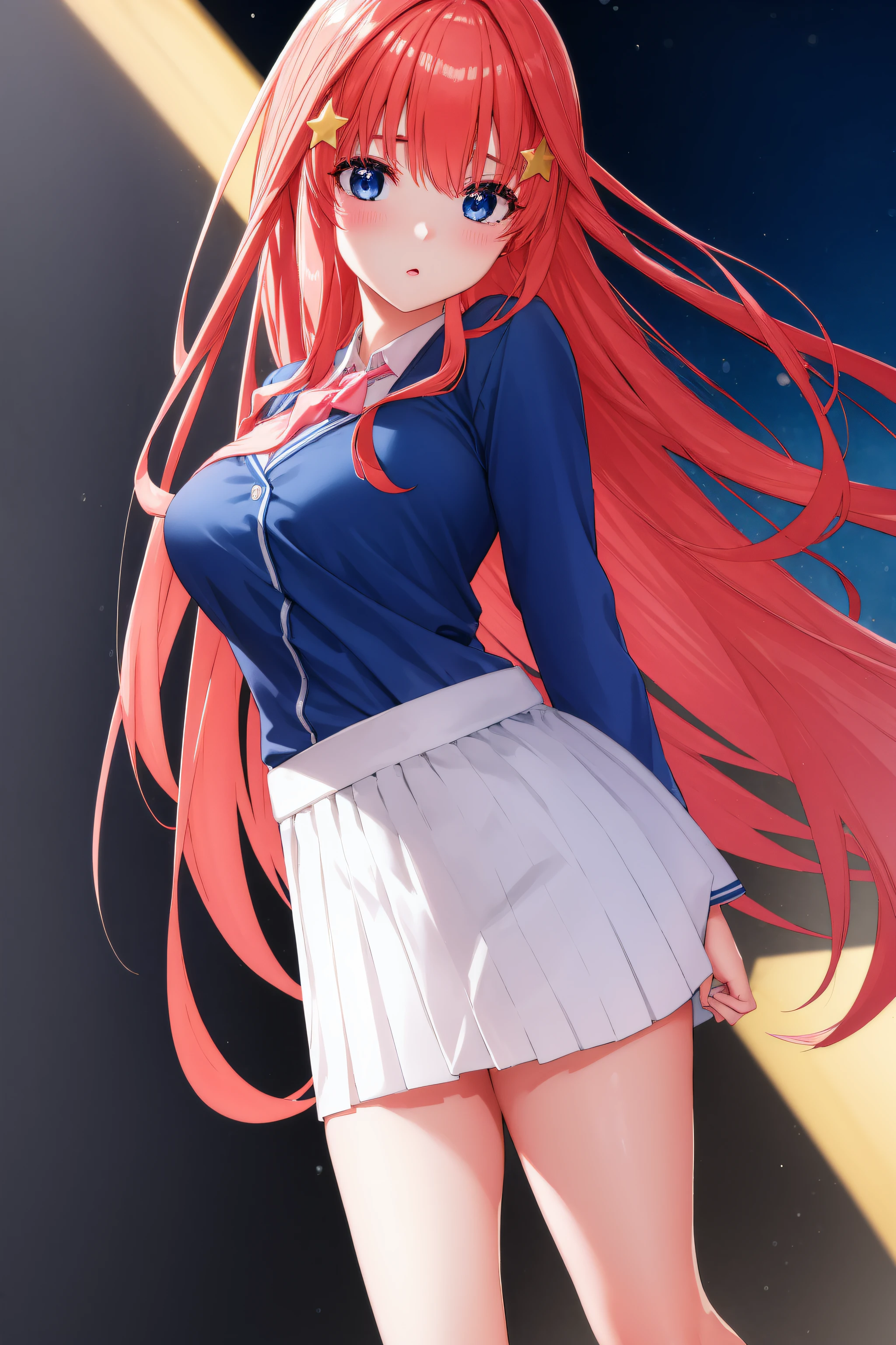 (((solo girl))) (((perfect skin))),(((hair red and blue))) ,sexual perfect body ((( erotic clothe))), (((Beauty ass))), (((Big ))),(((school uniform black and red))) (((mini skits)))Full body (((Master piece))) Ultra Quality detail (((hair blue and red fire color))), (((ahegao face))open mouth,(((eager pero pose/pet play)))