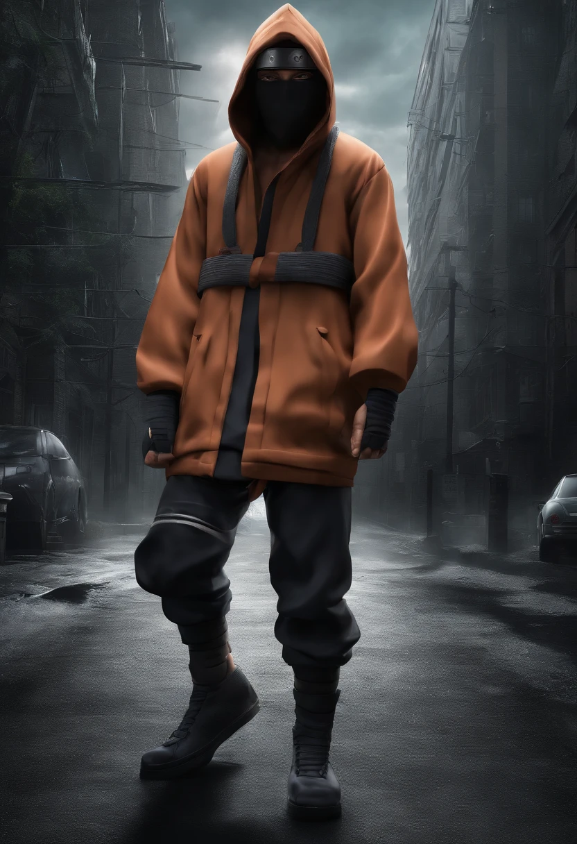 Naruto in the hood 3d image in the dark