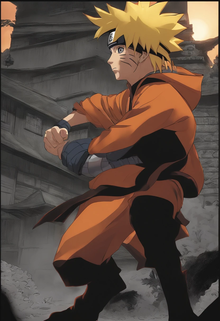 Naruto in the hood 3d image in the dark