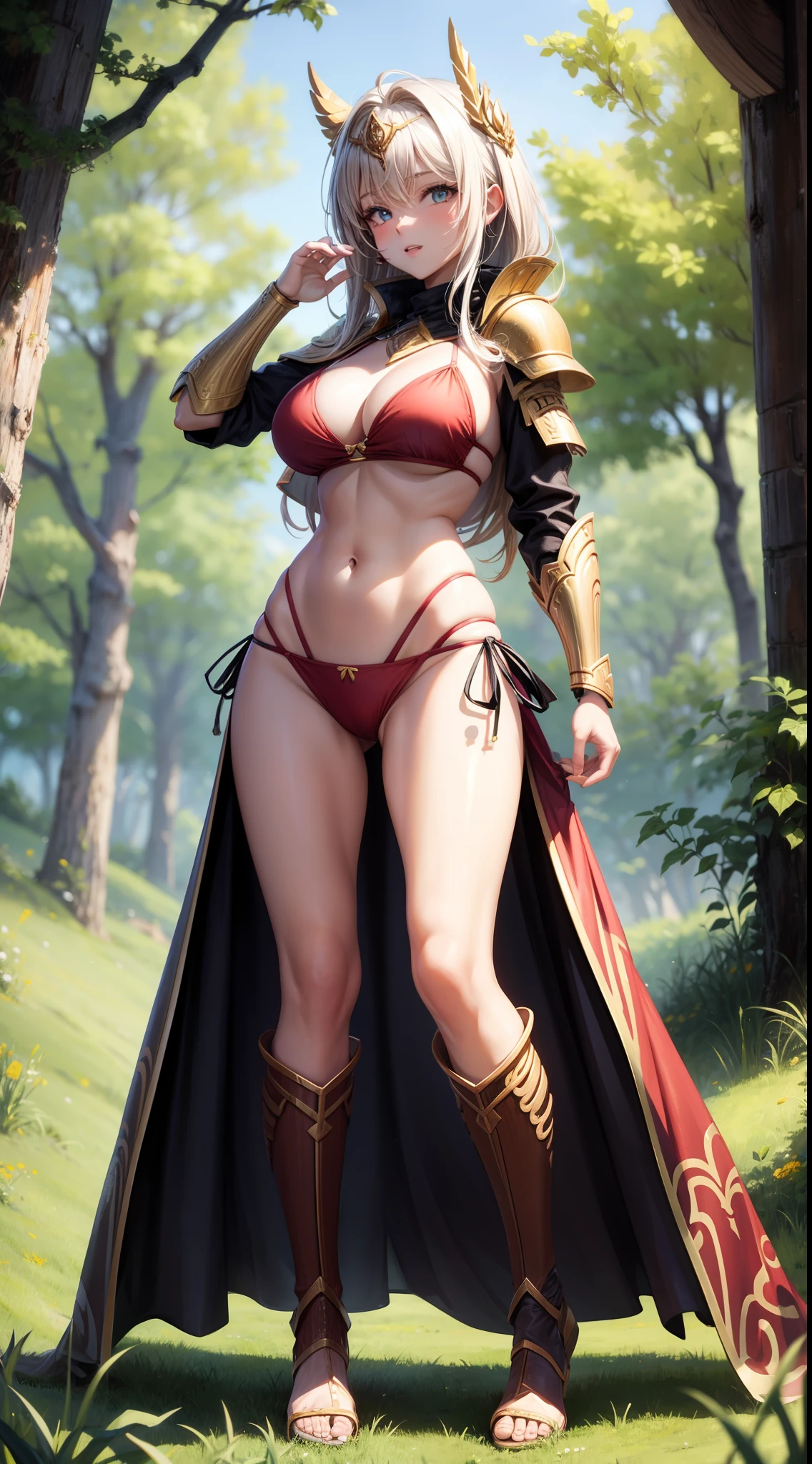 Hot Sexy Girl Wear Wood Bikini Armor With Grass Aura Full Body