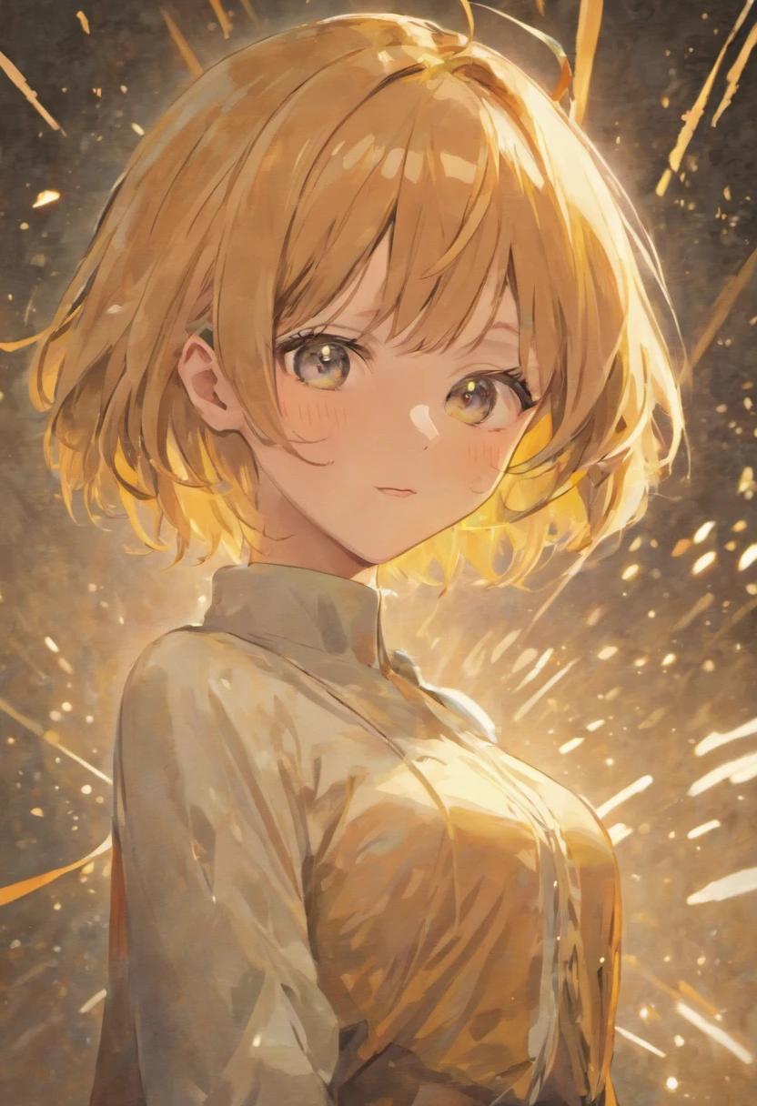 1girll,short detailed hair, Light smile, Shiny skin, Best quality, Masterpiece, Bigchest(Photorealistic:1.4)