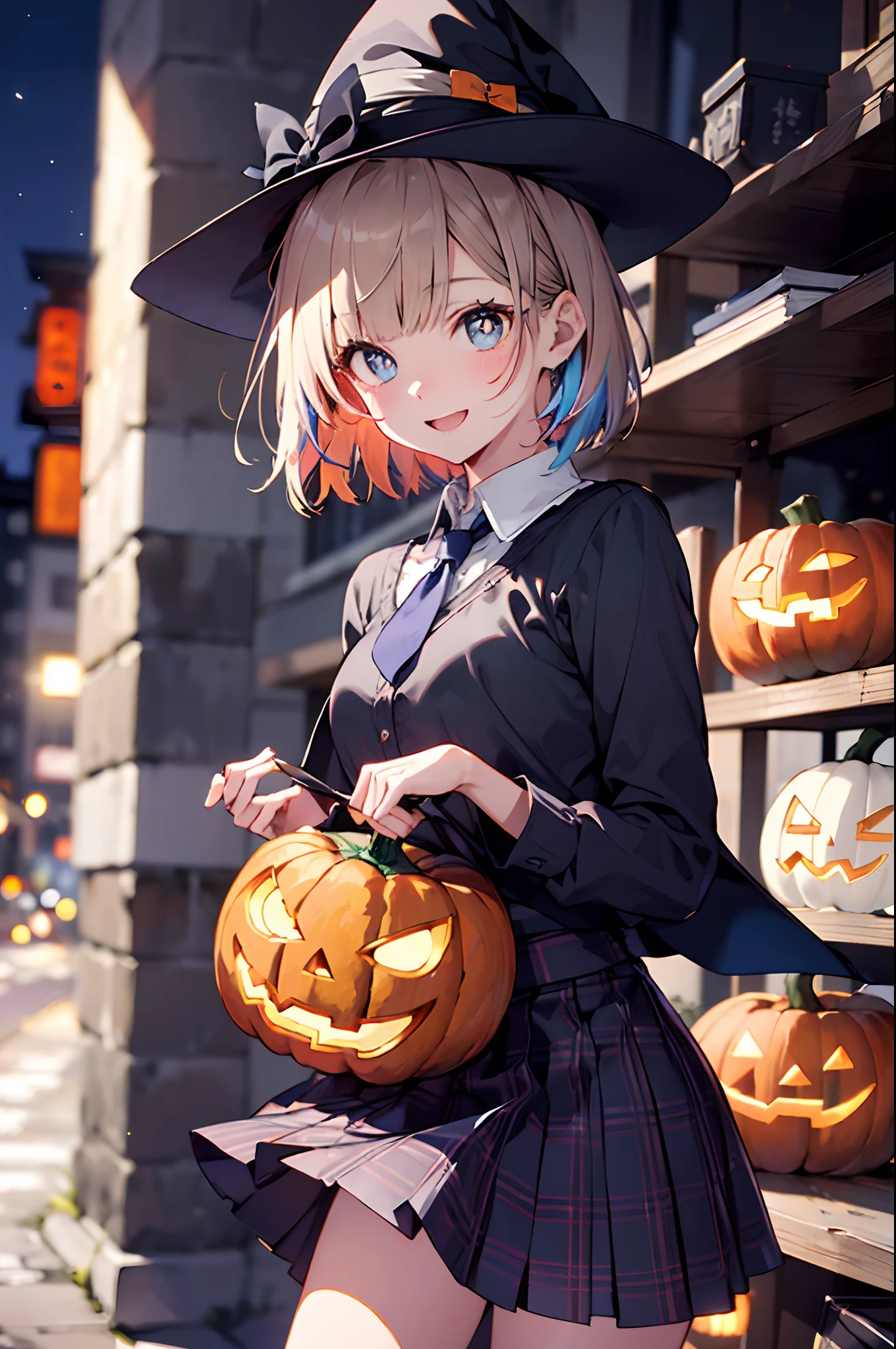 illustration, nbdy-isabella-sd15, walking, BREAK blonde lob hair, BREAK wearing blue jersey, BREAK (holding large pumpkin:1.2), BREAK <lora:epiNoiseoffset_v2-pynoise:0.6>, in field (halloween:1.2), pastel purple neon lights, (dark theme:1.1), flat lighting, (soft saturation:1.2), <lora:lora_NeonNight:0.6>, <lora:LowRA:0.4>