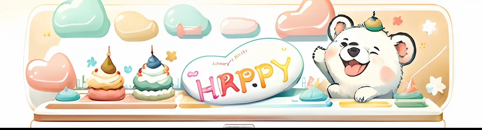 There was a white fridge,It has a bear sticker and happy birthday message, Happy mood, happy color, soft happy smile, Happy expression, happy appearance, enjoyable, Happy look, Happy smile, cheerfulness!!!, happy color, cheerfulness, Happy smiling, Happy expressions, she is happy, Happy face, Very happy, bright happy atmosphere, happy feeling