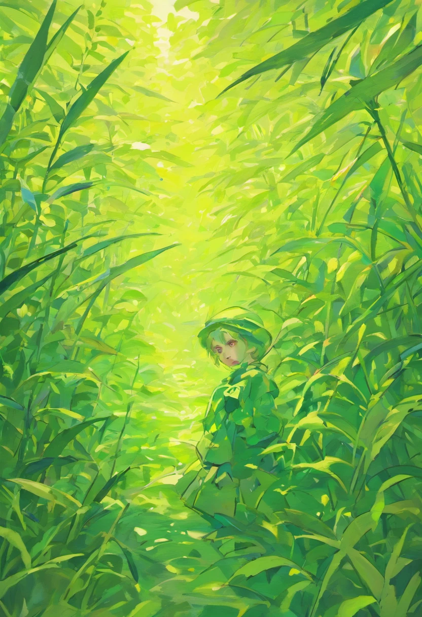 Green gecko,Van Gogh's painting style,paths,((starrysky)),Fine art works,Wheat field,tmasterpiece,K HD。Rich in color