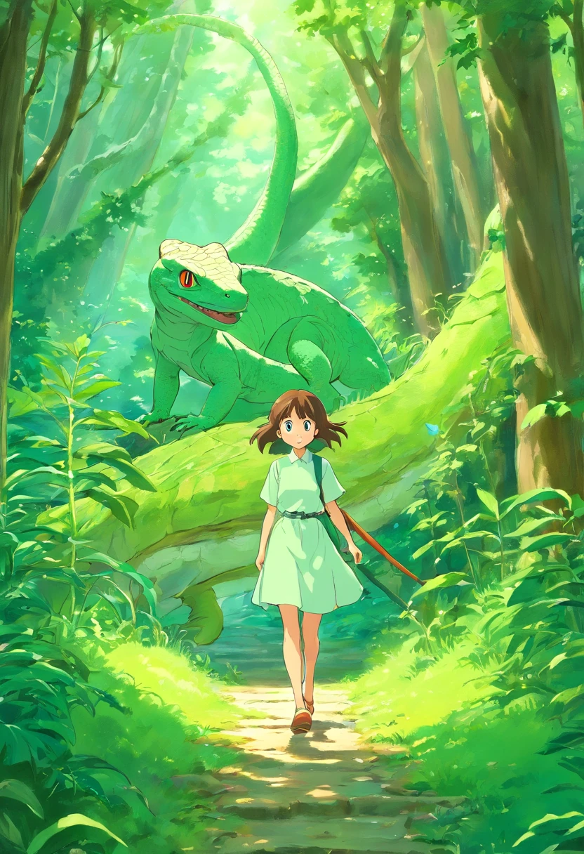 Manga, verdant、Lizard, High quality