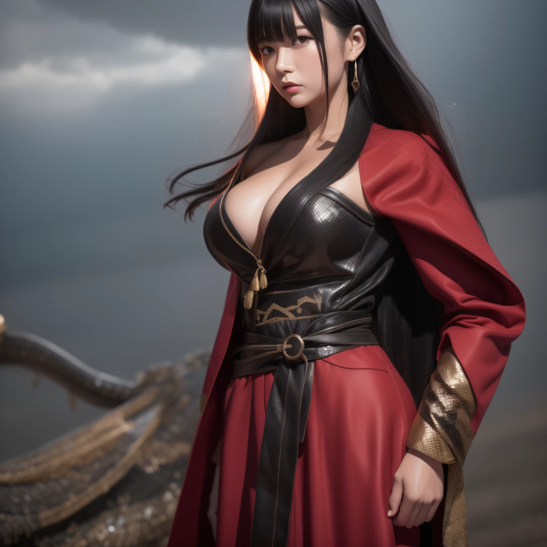 CG blockbuster,Asian woman poses in colorful bikini, photorealistic anime girl rendering, detailed face of a asian girl, 3 d anime realistic, Smooth anime CG art, Realistic. Cheng Yi, Realistic anime 3 D style, render of a cute 3d anime girl, Rendu portrait 8k, 3 D rendering character art 8 K, Kawaii realistic portrait, (Linen batik scarf), Angry fighting stance, looking at the ground, Batik linen bandana, Chinese python pattern long-sleeved garment, rainbowing(Abstract propylene splash:1.2), Dark clouds lightning background,废墟(realisticlying:1.4),Black color hair,Flour fluttering,Telephoto lens high, A high resolution, the detail, RAW photogr, Sharp Re, Nikon D850 Film Stock Photo by Jefferies Lee 4 Kodak Portra 400 Camera F1.6 shots, Rich colors, ultra-realistic vivid textures, Dramatic lighting,8K quality, Girls,Backstreets, Dark clouds lightning background(realisticlying:1.4),Black color hair,, RAW photogr, Sharp Re, Nikon D850 Film Stock Photo by Jefferies Lee 4 Kodak Portra 400 Camera F1.6 shots, Rich colors, ultra-realistic vivid textures, Drama lamp film CG society。,,Tropical canyon battle scene、Chinese big breasts、Vintage trench coat、three kingdom、ember、100 people、Faraway view、intense battles、high detal、masuter piece、NSFW,Multi-layered long-sleeved gauze garment,Quick-drying vest,Colorful cotton and linen sweater,Red and black snake cloak cloak,Doomsday ruins(废墟)Climb the streets(Armageddon)eyes filled with angry,He clenched his fists