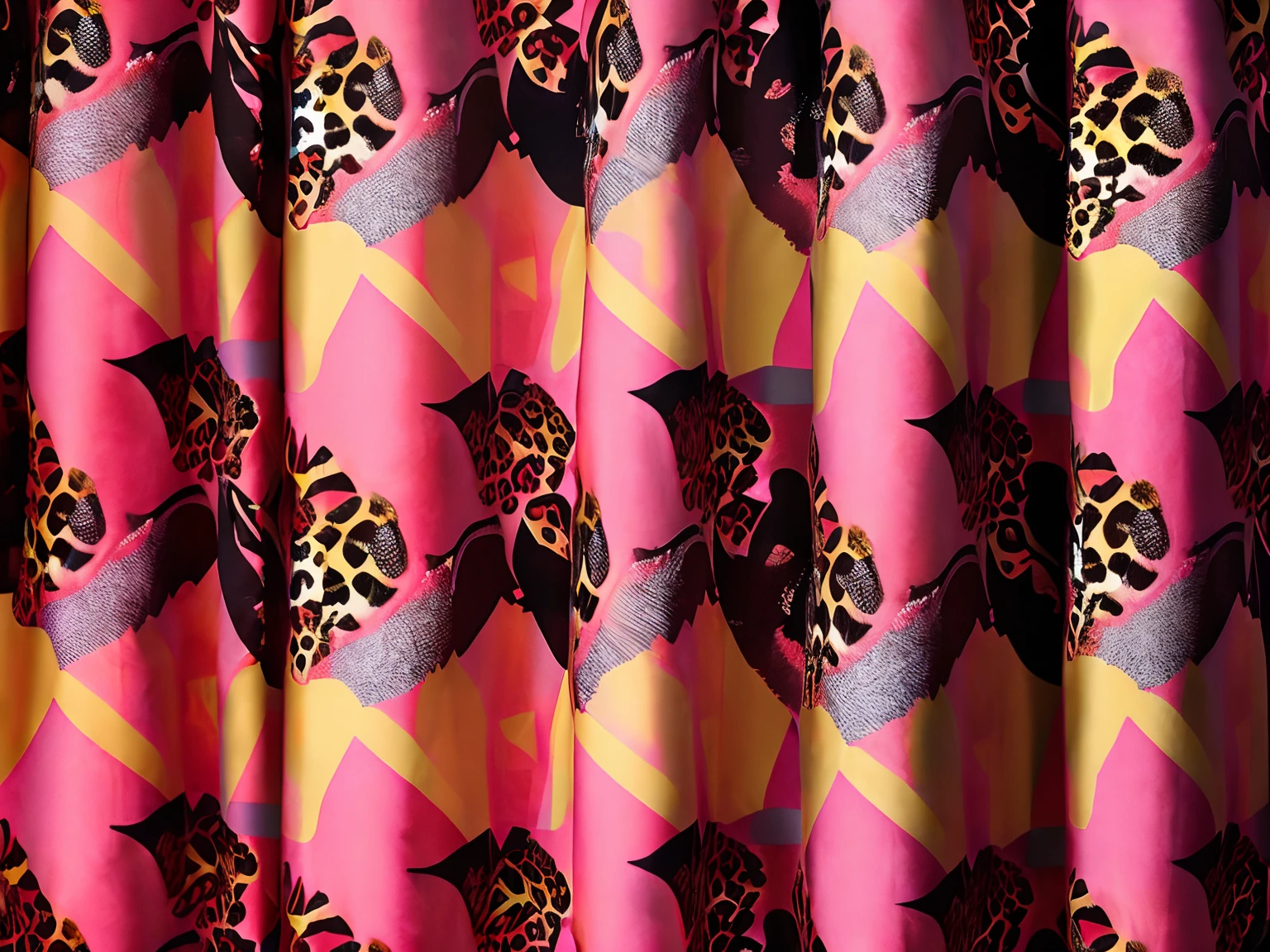 pinkcolor、leopard pattern、wall-paper、Leopard print cloth、(Satin fabric、)、Great lighting、80mm lens、Large aperture、.。.。.。.。.。.3D、​masterpiece、super detailing、top-quality、 leopard pattern、wall-paper、Leopard print cloth、wall-paper、Satin fabric、The color is pink、