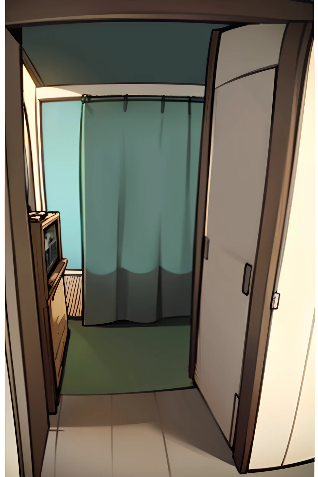 um apartamento cartoon meio organizado