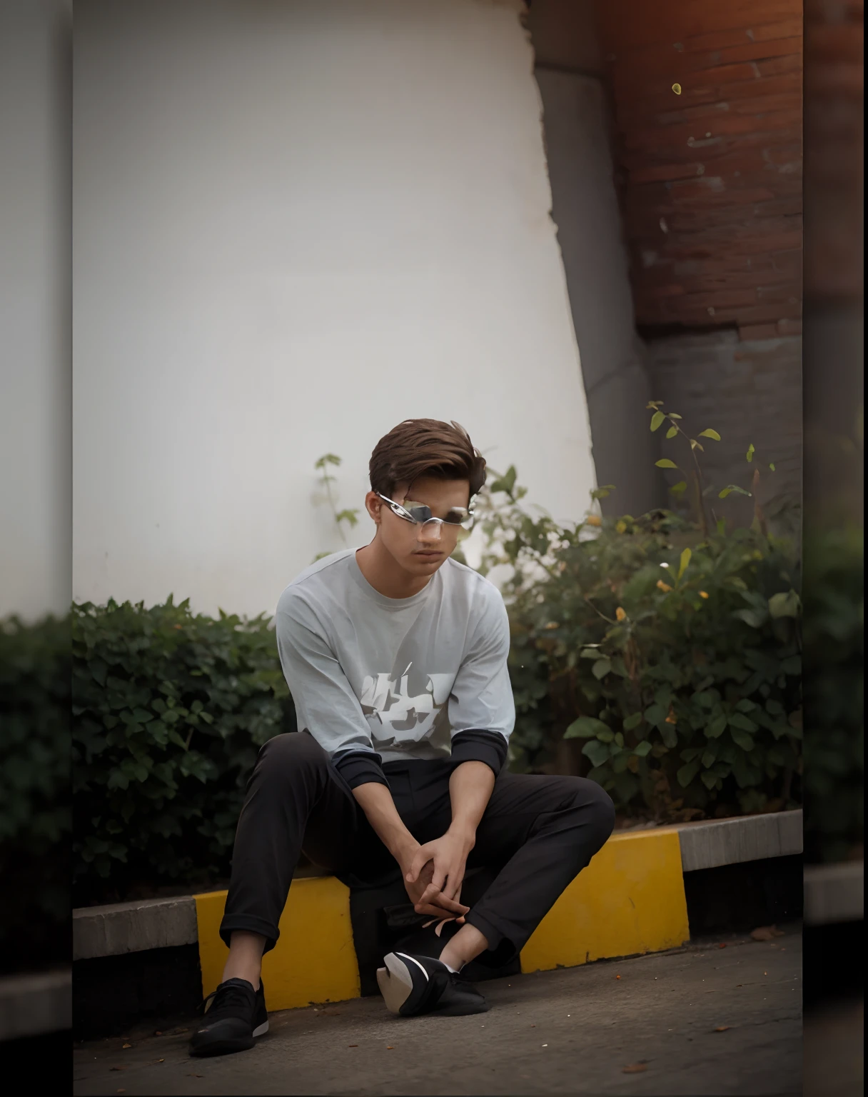 Boy with amazing background realistic face 3D