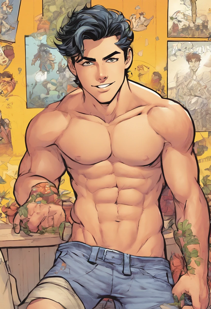 Hot male wearing tight boxer briefs with a big penis boner