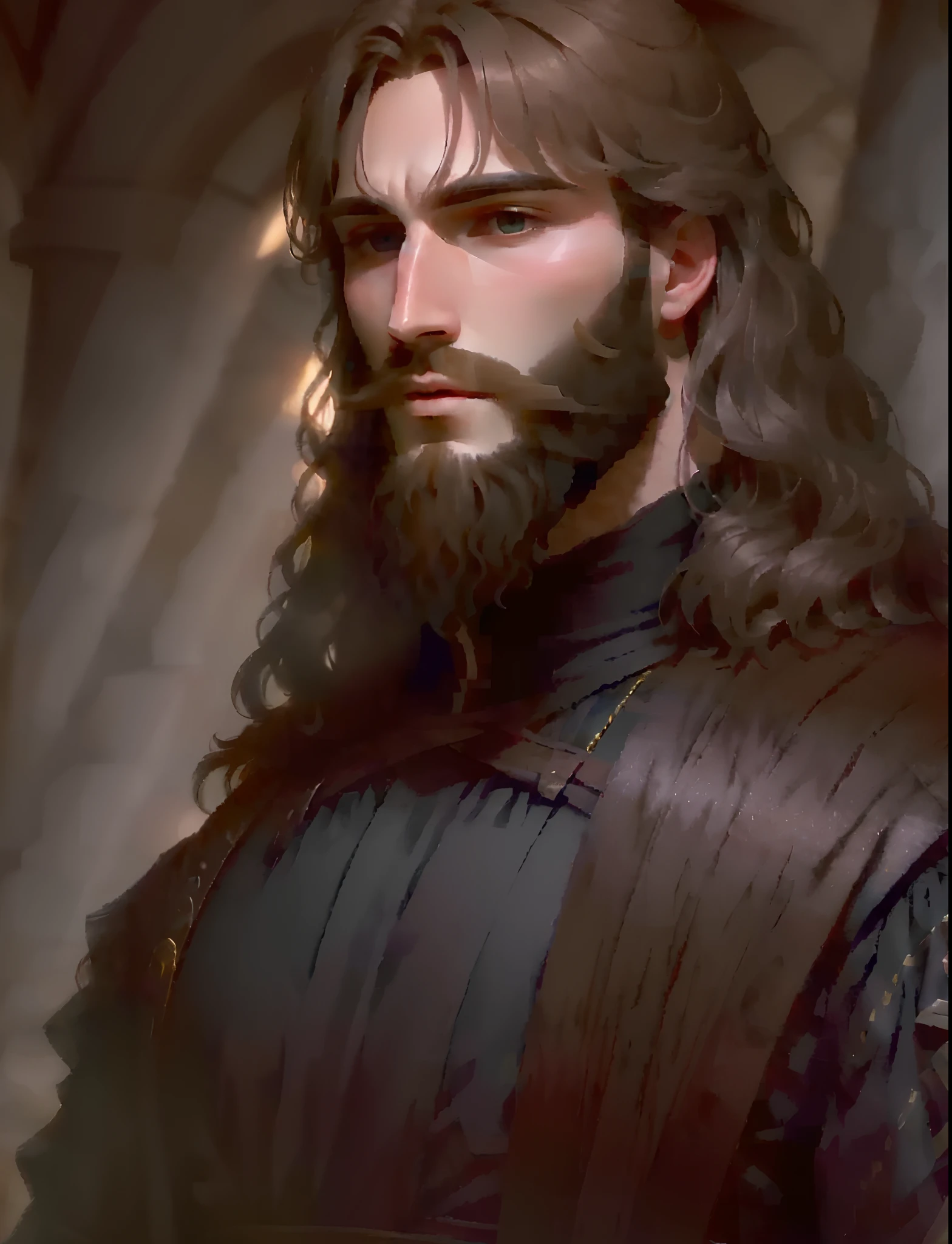 Features of the shape of the Lord Jesus
.. Do you want to know?
- In our time there is a human being who is still alive, who works wonders
- and they call him
- This human being is noble,
- with a moderate and beautiful texture,
- his face is kindly filled with bundles,
- Whoever looks at him loves him and fears him too
- His hair is wavy almost wine color, falling over the shoulders into two strands with bangs as usual forebodings,
- his forehead is flat and carries serenity and calmness without creasing,
- radiates vitality and activity,
- His nose is moderate
- and his mouth is blemishless,
- a full, prolific beard bearing the same hair color and forked,
- Two blue samples
- His hands and arms are very kind and beautiful and long to see them,
- tall and slim,