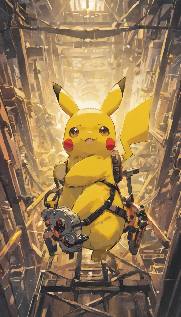 pikachu engineer holding a gear