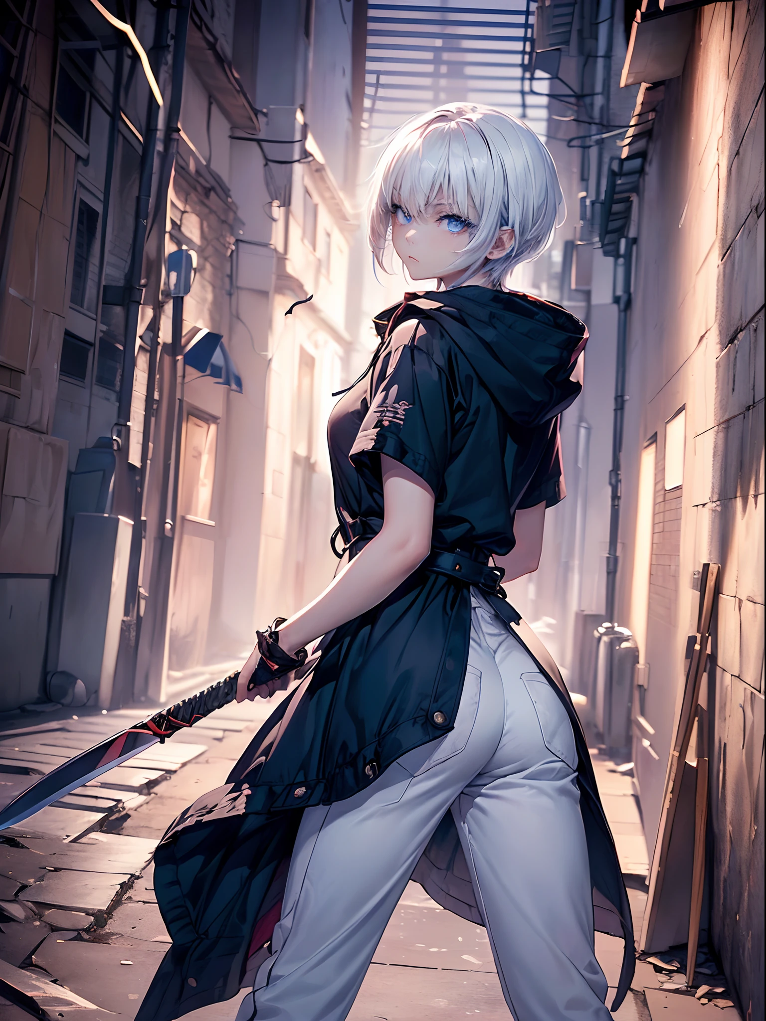 cyberpunk girl, fantasy world, dark background, clean design, epic Instagram, artstation, colorful paint splash, silhouette, ultra-detailed intricate details, Unreal engine, fantasy, complex details, splash screen, complementary colors, fantasy concept art, 8k resolution, deviantart masterpiece, oil painting, heavy stroke, paint dripping, (isolated on white background: 1.3), rainbow skin, (((handsome young man))), (( teenage:1.5)), (glowing blue eyes), ((eyes with light)), (((short white hair: 1.1))), ((black)), (princess \\(indifferent expression\\), (((wearing high-detail and diverse luxury black robes))), white hair, (abs) (large pectoral muscles)