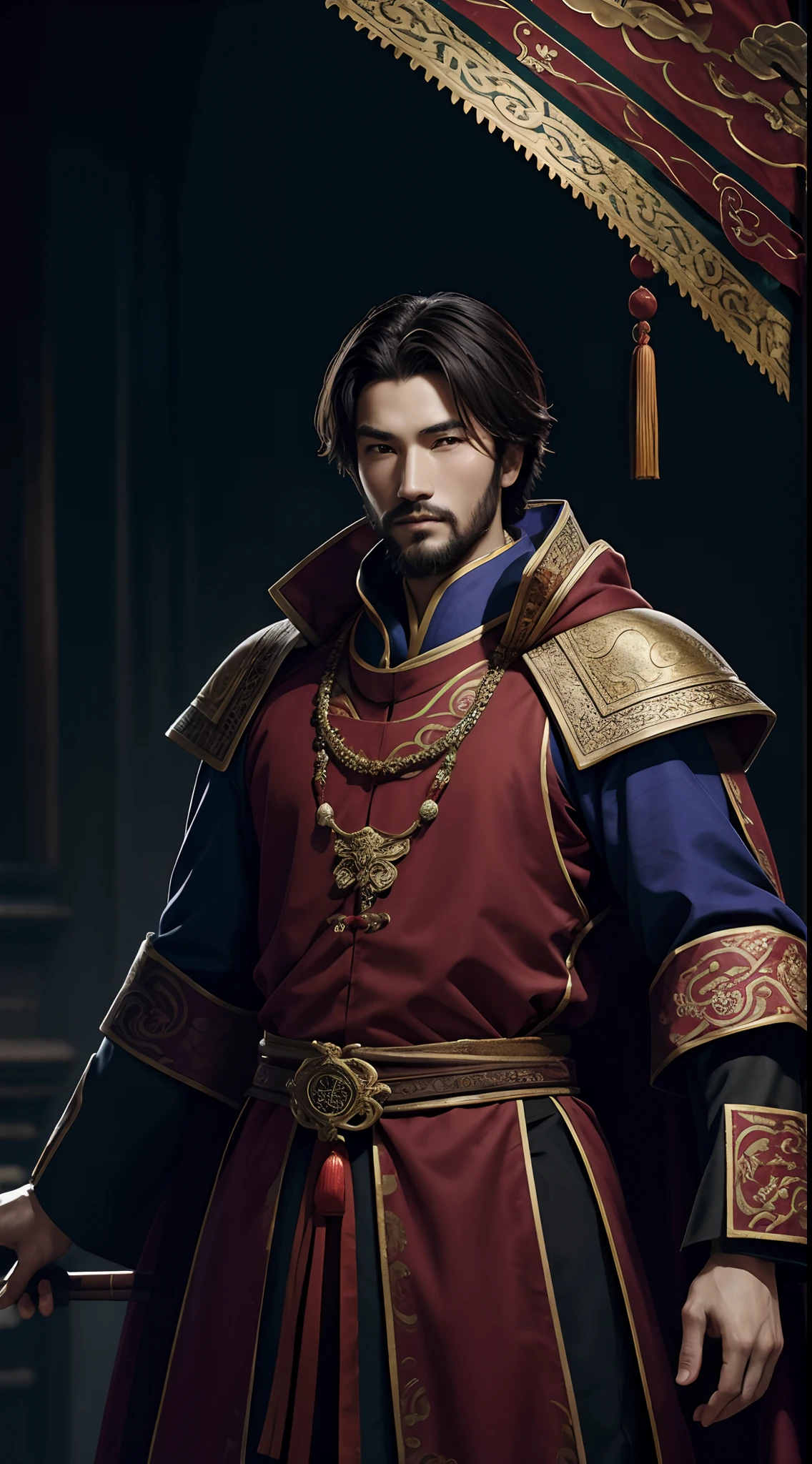 venice man, marco polo , adventurer,13th century,in Dynasty tiongkok ,chinese dress, epic , dark background