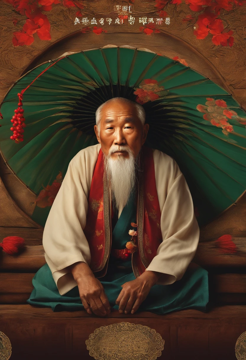Chung yeung festival，A old man，poster for