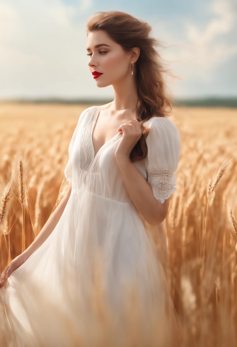 yael shelbia（Beautiful and bold，Seductive and captivating，eBlue eyes，long whitr hair，Sweaty body，Open shirt，shorter pants，my，Boots，bucket-hat）。（Autumn roads，Vintage car，Pose，setting sun，grassy fields，film effect），（best qualtiy，tmasterpiece，depth of fields，Full-HD，4K，detail-rich）。Estilo Retrato