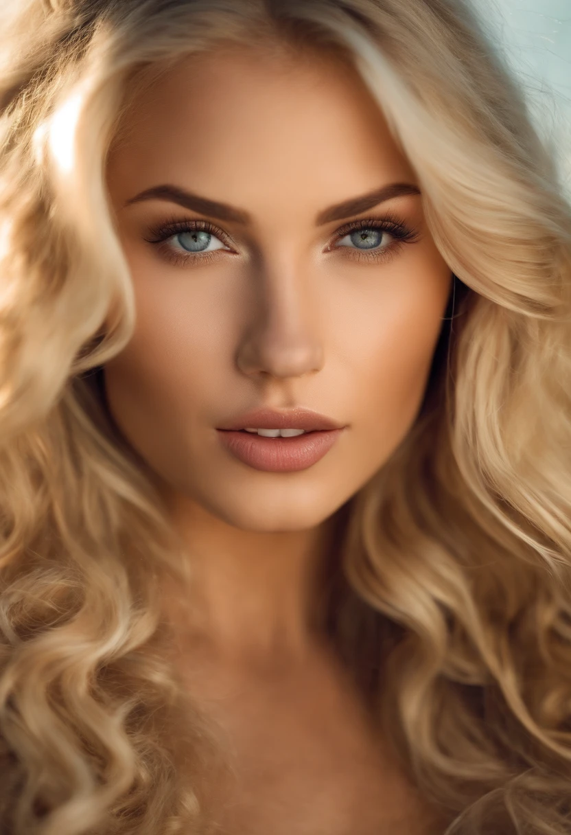 Beautiful blonde woman, super hero