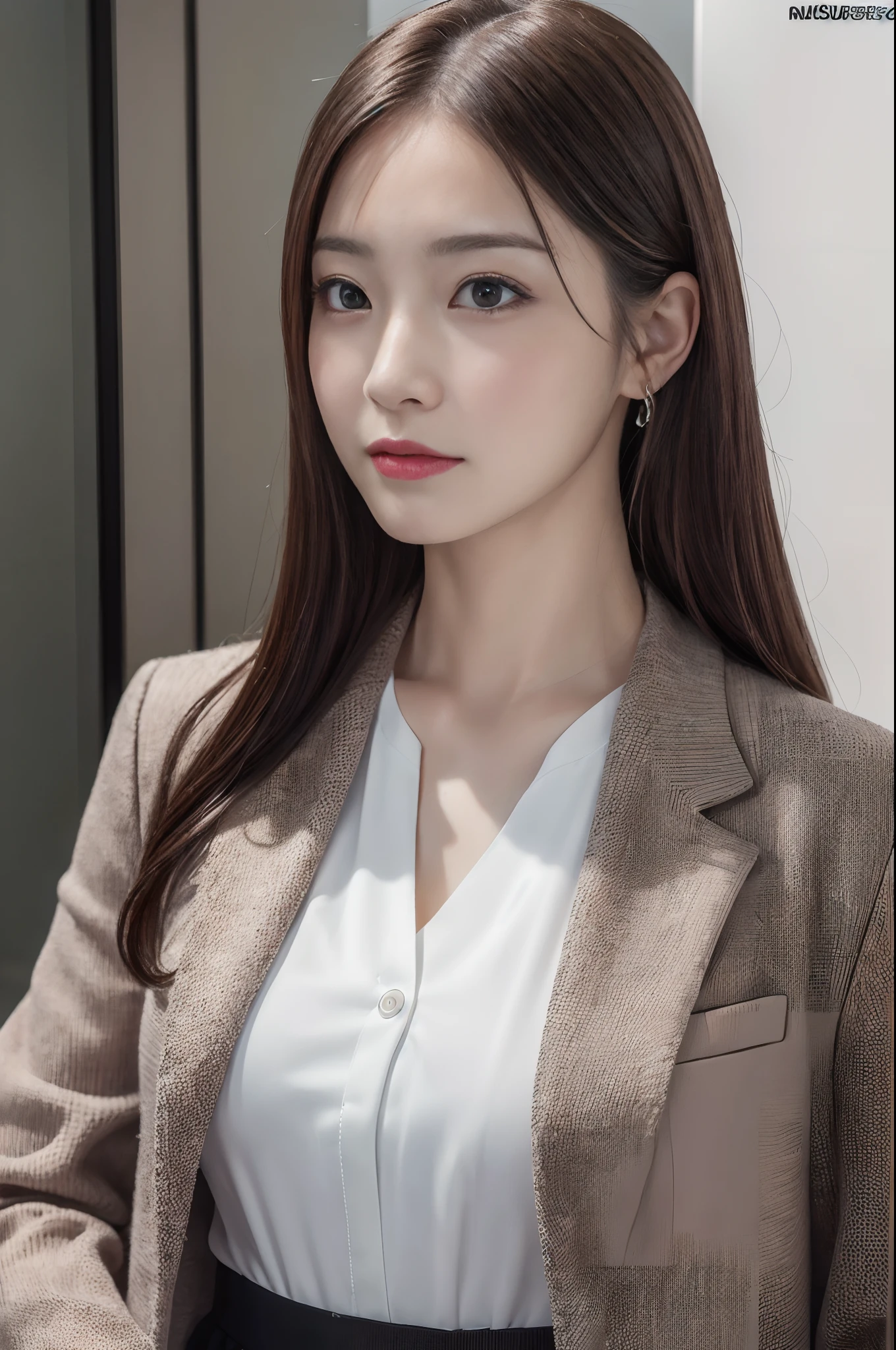 ((of the highest quality, 8K, masutepiece: 1.3, Photorealistic)), (close up:1), Mature and attractive women, Business Wear, Curve:0.5, Serious, Nobody Locker Room,