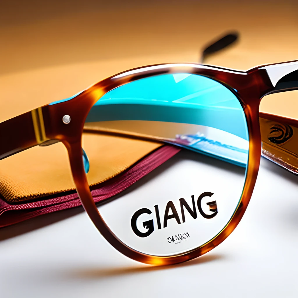 logo design for a cute, 3d, fashion glasses brand, with the word "Giang", shaped like glasses