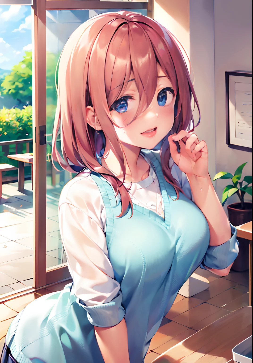top-quality、eye glass(1:6)、Full-length images of the highest quality、Highly detailed anime super detail、masterpiece、tre anatomically correct、Detailed hand、(eye glass:1.6)、8K、I love my tides、Upper line、High School Uniform、Sweat profusely、Kiss Face、Moisturizing skin、(eye glass:1.3)、Detail Eye、NSFW、Lustrous hair、、Frontal view、