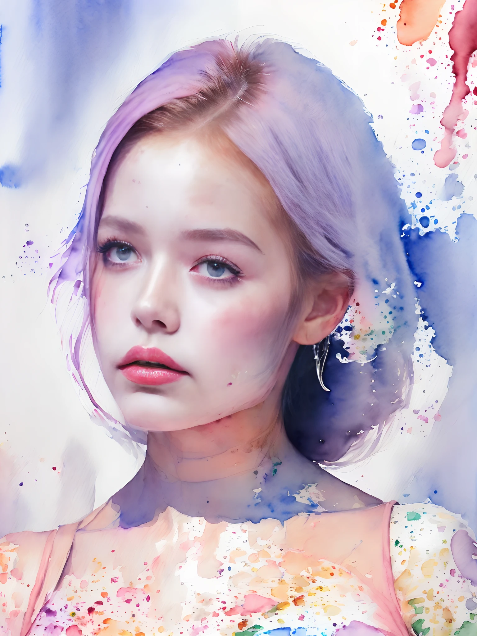 (watercolor paiting:1.8),Young Sensual Gravure Idol、beautiful girls face、Young cute gravure idol、奈良美智、Young Gravure Idol、If々Japan Girl、Close up of Rain Iwakura、Pull Shorthair、Photos taken with Sony A7R,undergarment:1.3,(huge-breasted:1.2),((Top image quality、8K、masuter piece、:1.3))、Super fine face、Ultra Fine Lips、Fine Eye、二重まぶた、(Hands raised)、(A sexy:1.2)、full body Esbian、Super fine face、Ultra-fine lips、Breakdown、二重まぶた:1.2,(Photorealsitic、Raw photography、top-quality:1.4)、Al Eyes、beautidful eyes、(real looking skin)、Beautiful skin、The ultra -The high-definition、the golden ratio、(1 girl in)、