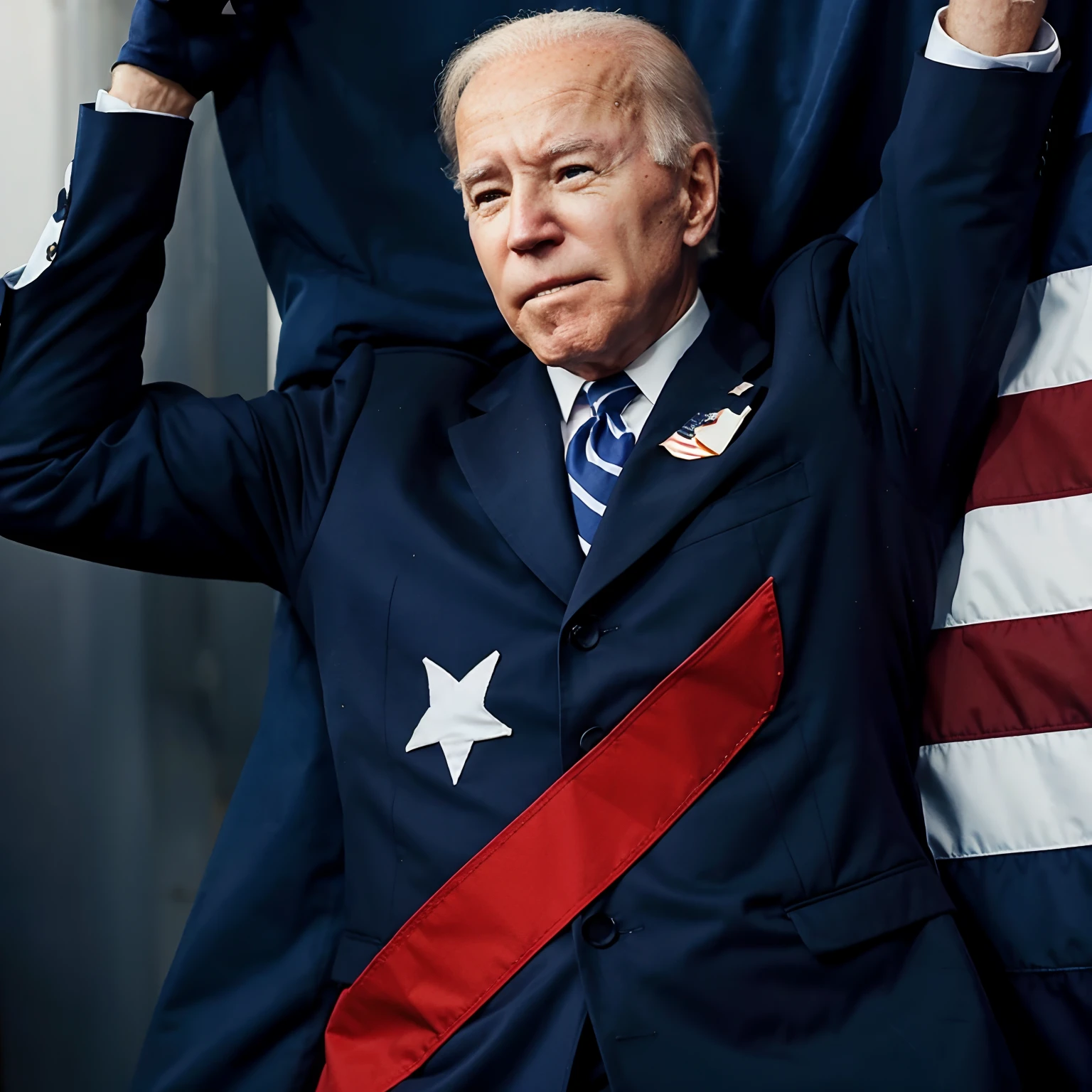 Joe Biden and a flag