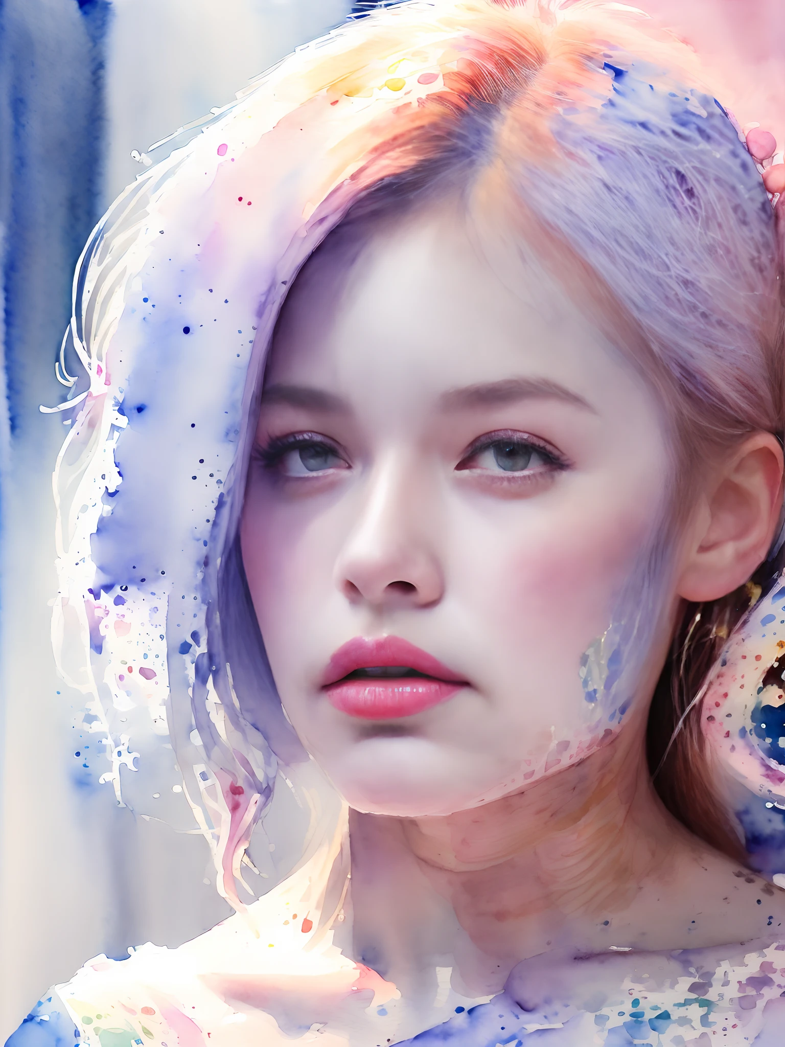 (watercolor paiting:1.ung Sensual Gravure Idol、beautiful girls face、Young cute gravure idol、奈良美智、Young Gravure Idol、If々Japan Girl、Close up of Rain Iwakura、Pull Shorthair、Photos taken with Sony A7R,undergarment:1.3,(huge-breasted:1.1),((Top image quality、8K、masuter piece、:1.3))、Super fine face、Ultra Fine Lips、Fine Eye、二重まぶた、(Hands raised)、(A sexy:1.2)、full body Esbian、Super fine face、Ultra-fine lips、Breakdown、二重まぶた:1.2(Photorealsitic、Raw photography、top-quality:1.4)、Al Eyes、beautidful eyes、(real looking skin)、Beautiful skin、The ultra -The high-definition、the golden ratio、(1 girl in)、