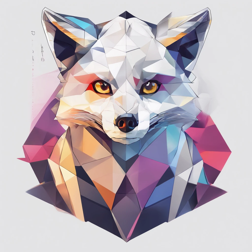 Perfect alignment, kemono fox wearing a sweatshirt, crouching position, Abstract beauty, Centered, Looking at the camera, Facing the camera, nearing perfection, Dynamic, Highly detailed, smooth, Sharp focus, 8K, high definition resolution, illustration, Art by Carne Griffiths and Wadim Kashin, White and black background
