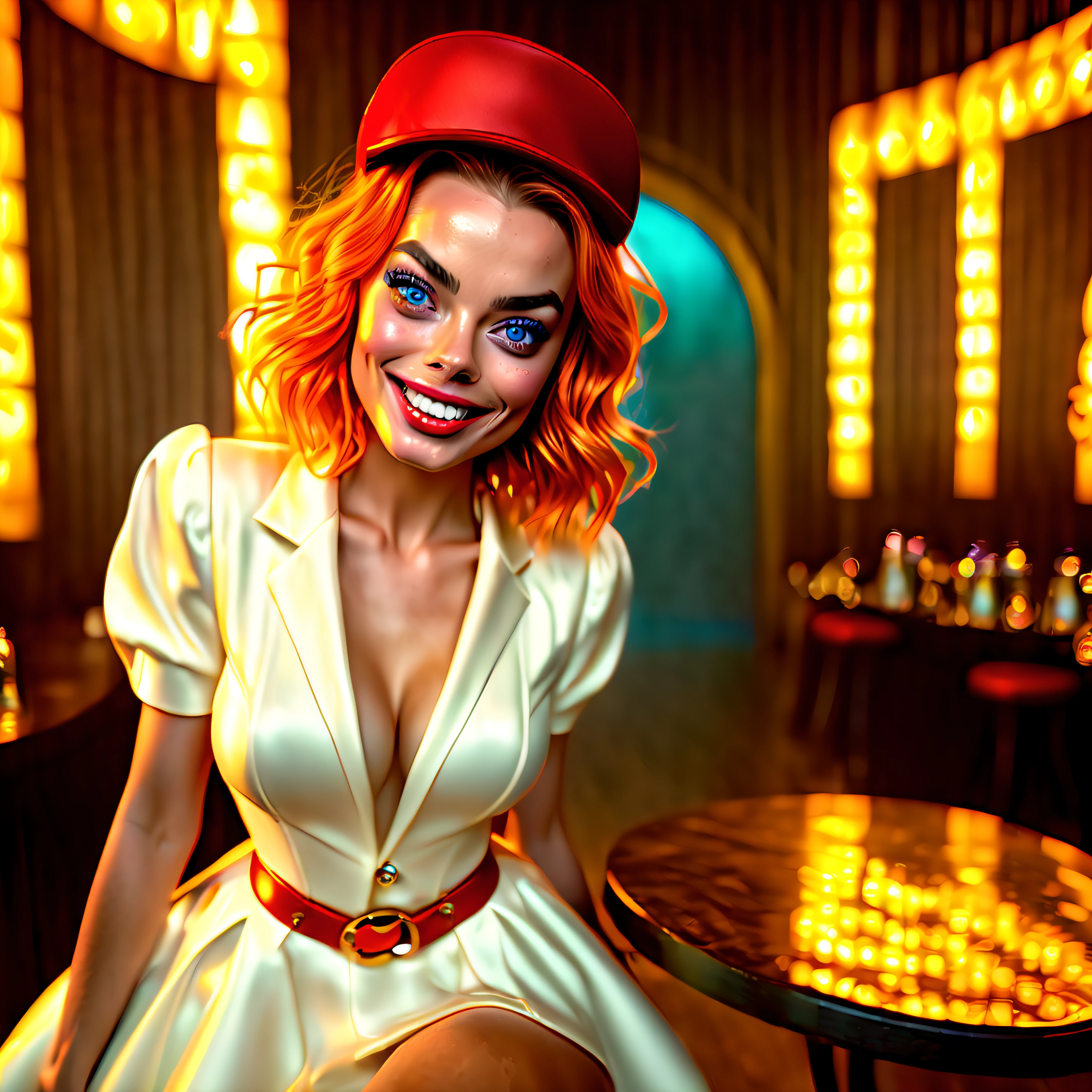 Diva eyes masterpiece deep path equirectangular_360 population 🎈🍦🍹❤🔆🕡 (Diva waitress 😘👩🎀👗⚜👒🥿👡🩲💅)🎪🎢🎡🎠 meticulously intricate ultra_high-resolution Pro-photo-realistic reflection optimal ultra_sharpness focus perfection accurate volumetric Lightning contrast sunlight backlight global illumination cgi vfx sfx reflex ultra high-definition ultra_high-detail Octane_rendered extreme improved graduated UHD XT3 64K 32K 16K 8K DSLR HDR UnrealEngine5 romm rgb pbr 3dcg fxaa blu-ray colors-coded anti-aliasing fkaa txaa rtx ssao opengl-shaders glsl-shaders post-processing post-production cell-shading tone-mapping ((athletic Goddess Margot_Robbie vivid red hairstyle Agate sports cap cow-boy hat epic clean eyeliner cheekbone felt suave expressive effects embarrassed wet flirt sweat lazuli-droplet-of-water-drop-between-eyes Divine beaux (bright eyes, bright eyes) beautiful eyes saturate black pupils brown irises turquoises sapphires pearls open mouth smile teeth (tongue droplet water) clavicles white jacket shirt bridaldress safran silk papillotes sleeves orange satin obi scarlet breasts huge side-boob spread sagging corsage yellow seams navel skirts wide fringes swinging spinel reveal diamond heart chastity-belt solid padlock indigo pubic pubic-hair silks snap_lock garters legs boots)) ornament diamond sunflower matrix Seed_of_Life iron nickel cobalt luminescence depthfield Crystalline butterfly CGSCOSITY "Heavy Metal" sceptre invoke magic monarch milkweed monstrous viceroy fire-breathing creature sundrop fountain water drop of water Drink "Beer-Buck" beer broues slide mirror onyx summon Queen Bee wings transparent ruby occult flash Disco-Ball Earth hearth blooms Tourmaline lantern-paper dramatic crystal background water-dancing Pool marbles paddling opal fleuraison monster "Water Falls" glass strange outdoor darkness full moon glow Chaos dark night hole cathedral crux anks Tattoo Bruce_Weber sex floraison Female naked Koos_Roos nsfw varies multi etc.