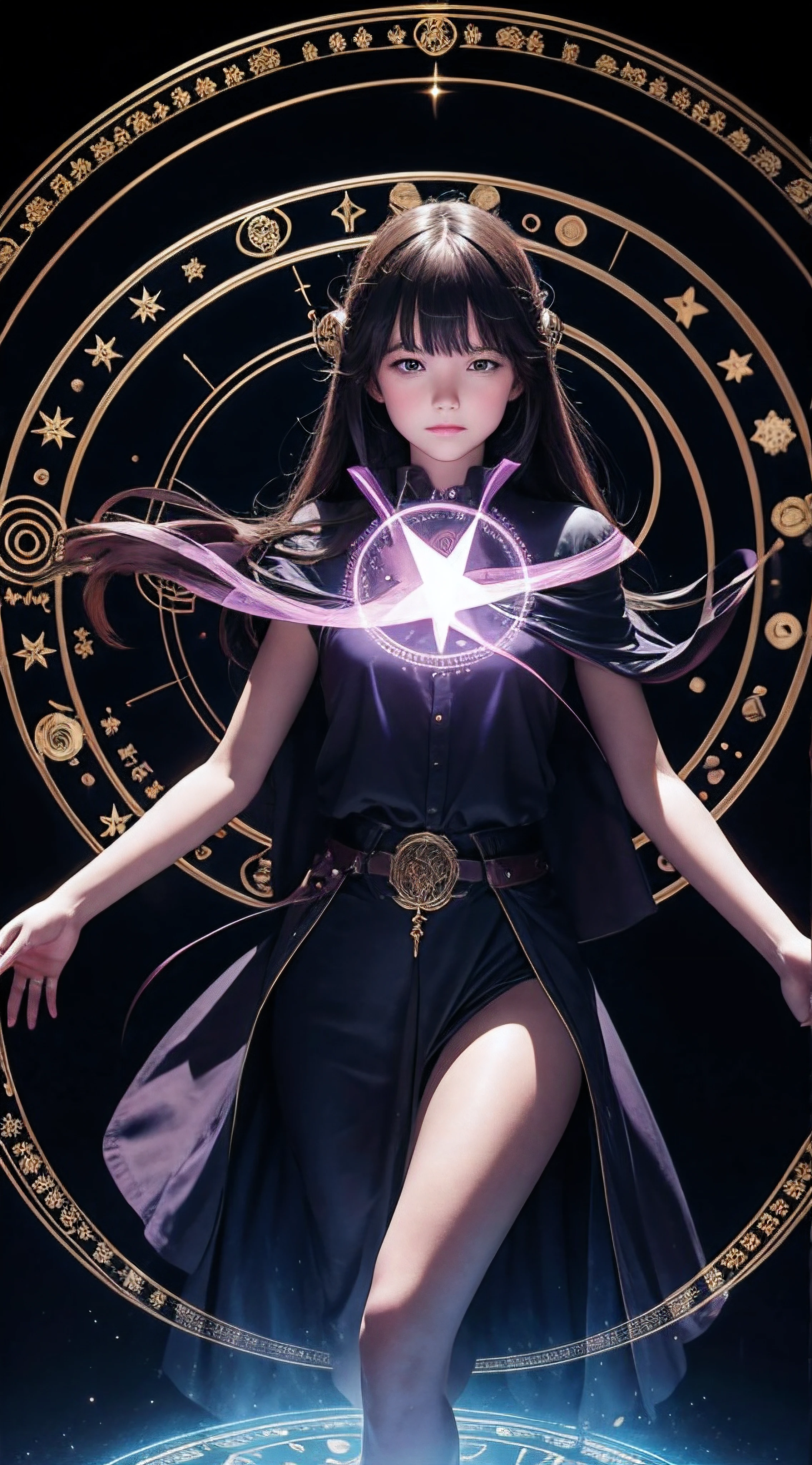 1girl, magic circle,